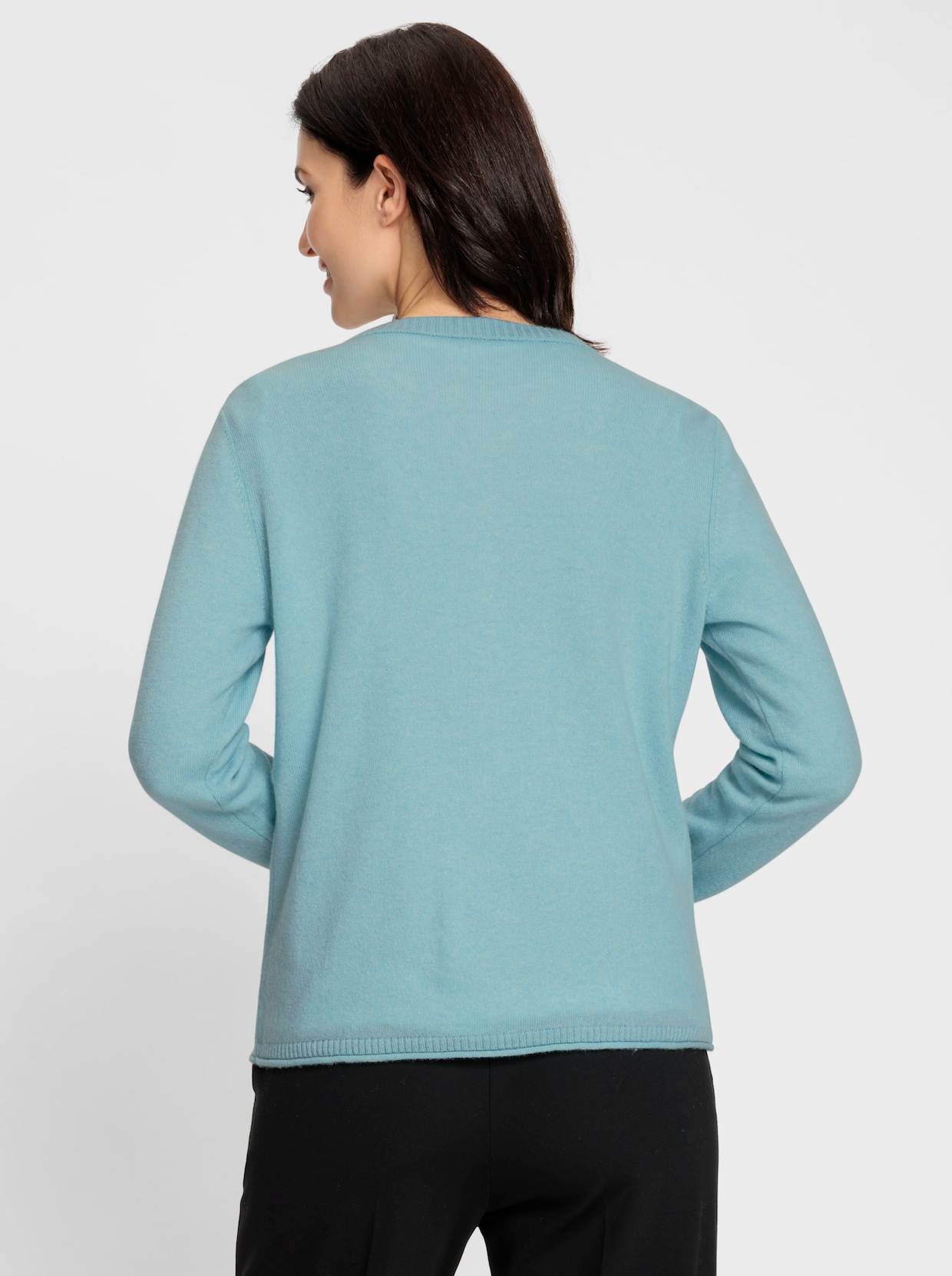 Feinstrickjacke - aqua-meliert