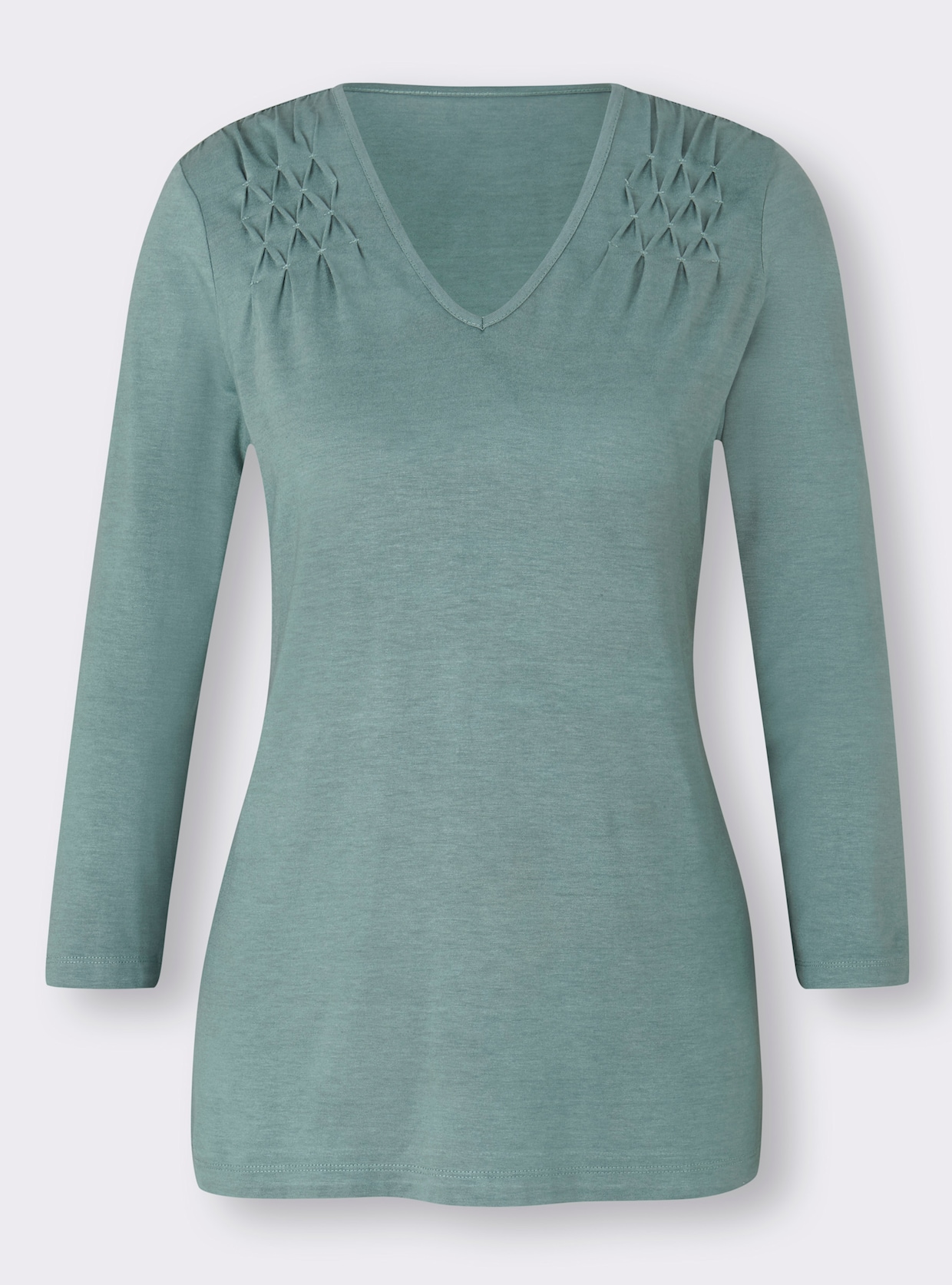 heine Shirt met V-hals - jade
