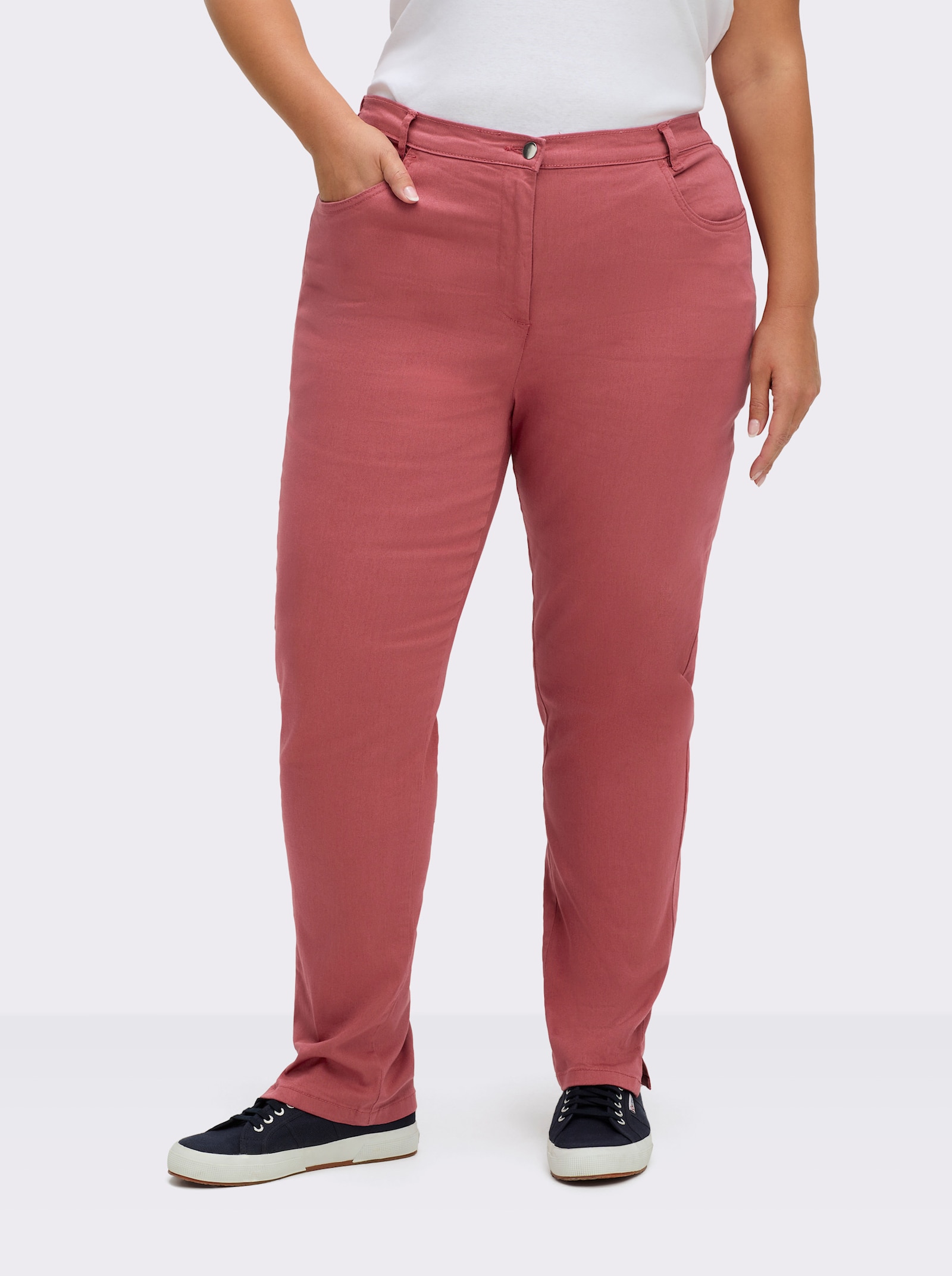 Jeans mit Stretch-Anteil - rostrot