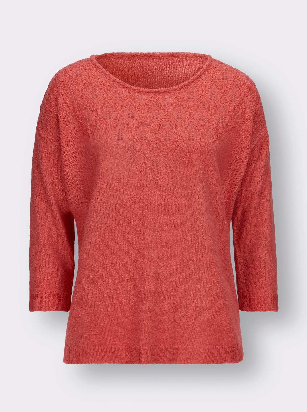 Pullover met 3/4-mouwen - grapefruit