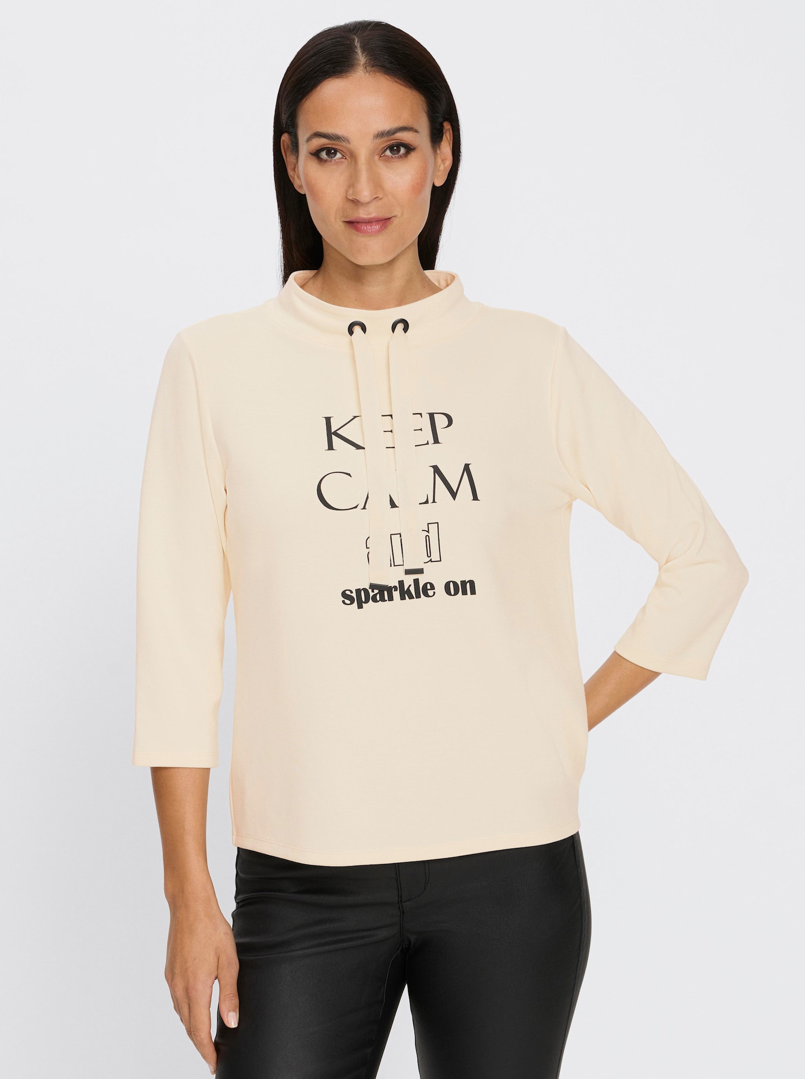 heine Sweatshirt mit weitem Stehkragen - champagner