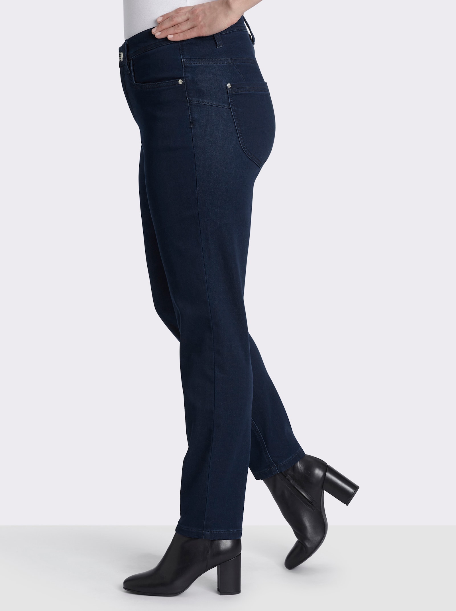 sheego Skinny Jeans mit Stretch-Bund innen - dark blue
