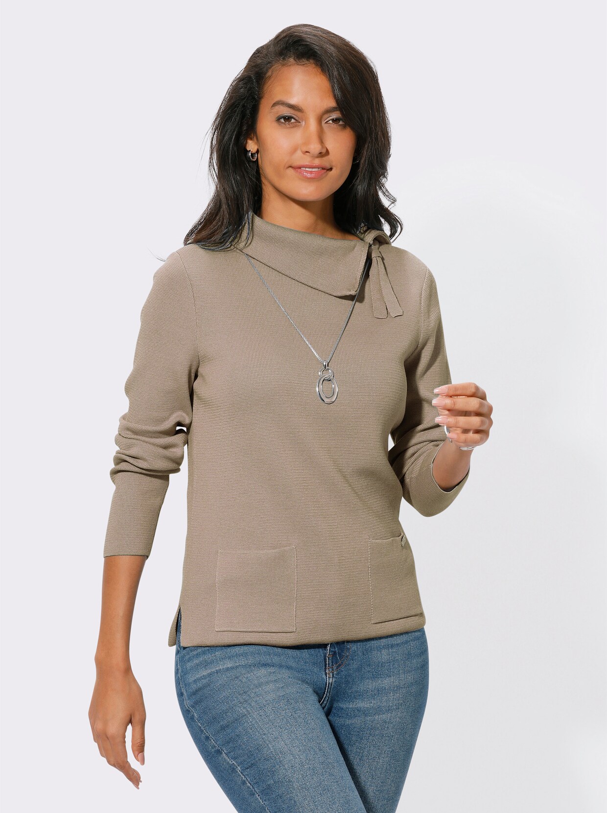 Pullover met lange mouwen - beige