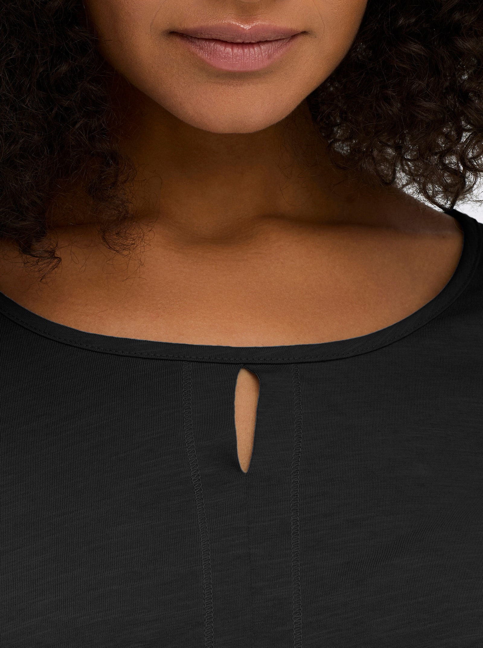 sheego 3/4-Arm-Shirt - schwarz