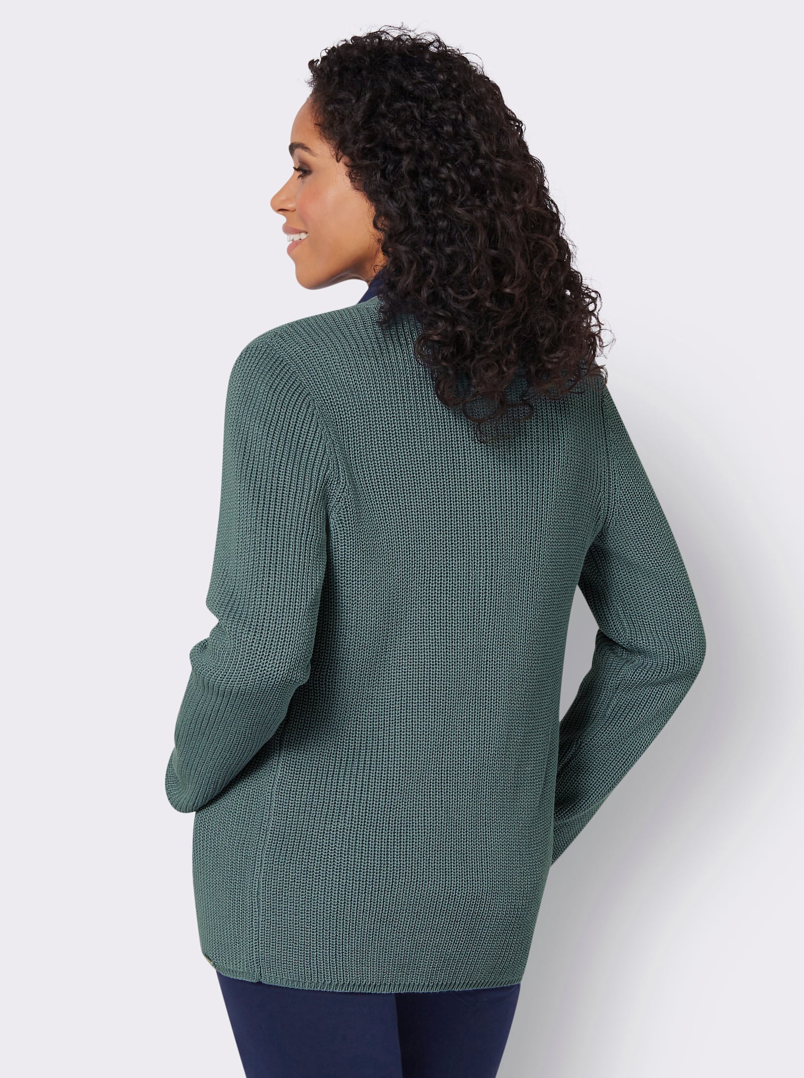 Cardigan in Rippenstrick - jade