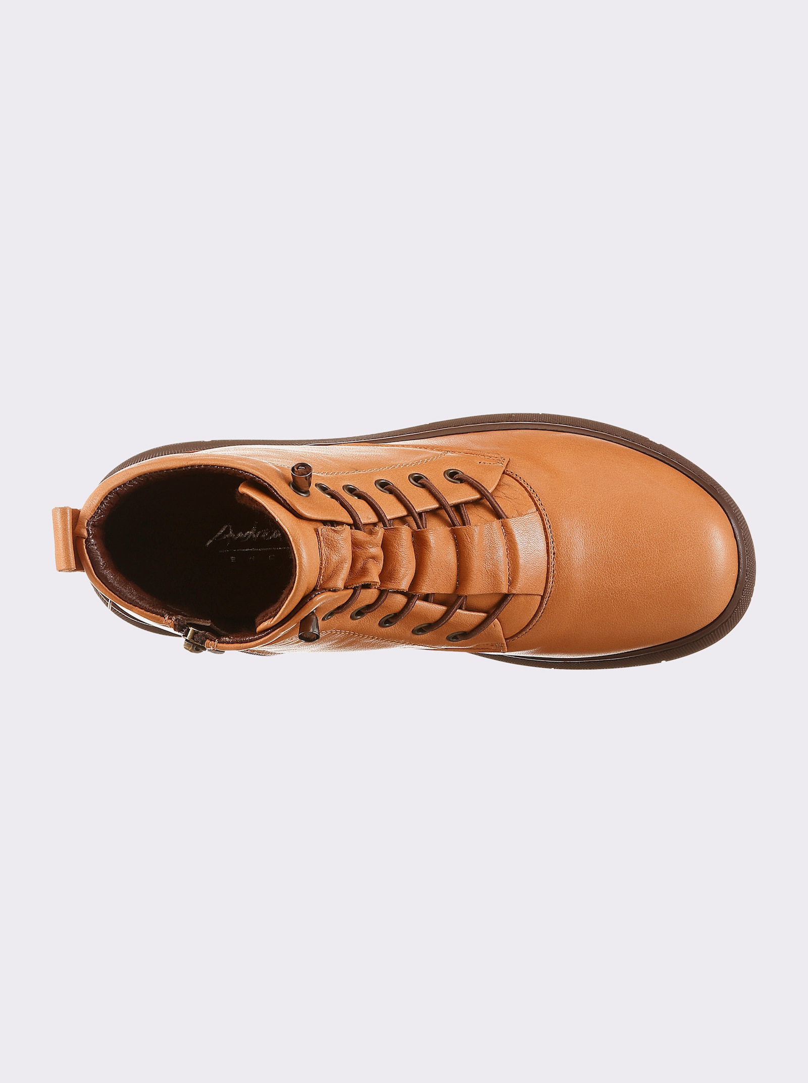 Andrea Conti Stiefelette aus Leder, warm gefüttert - cognac