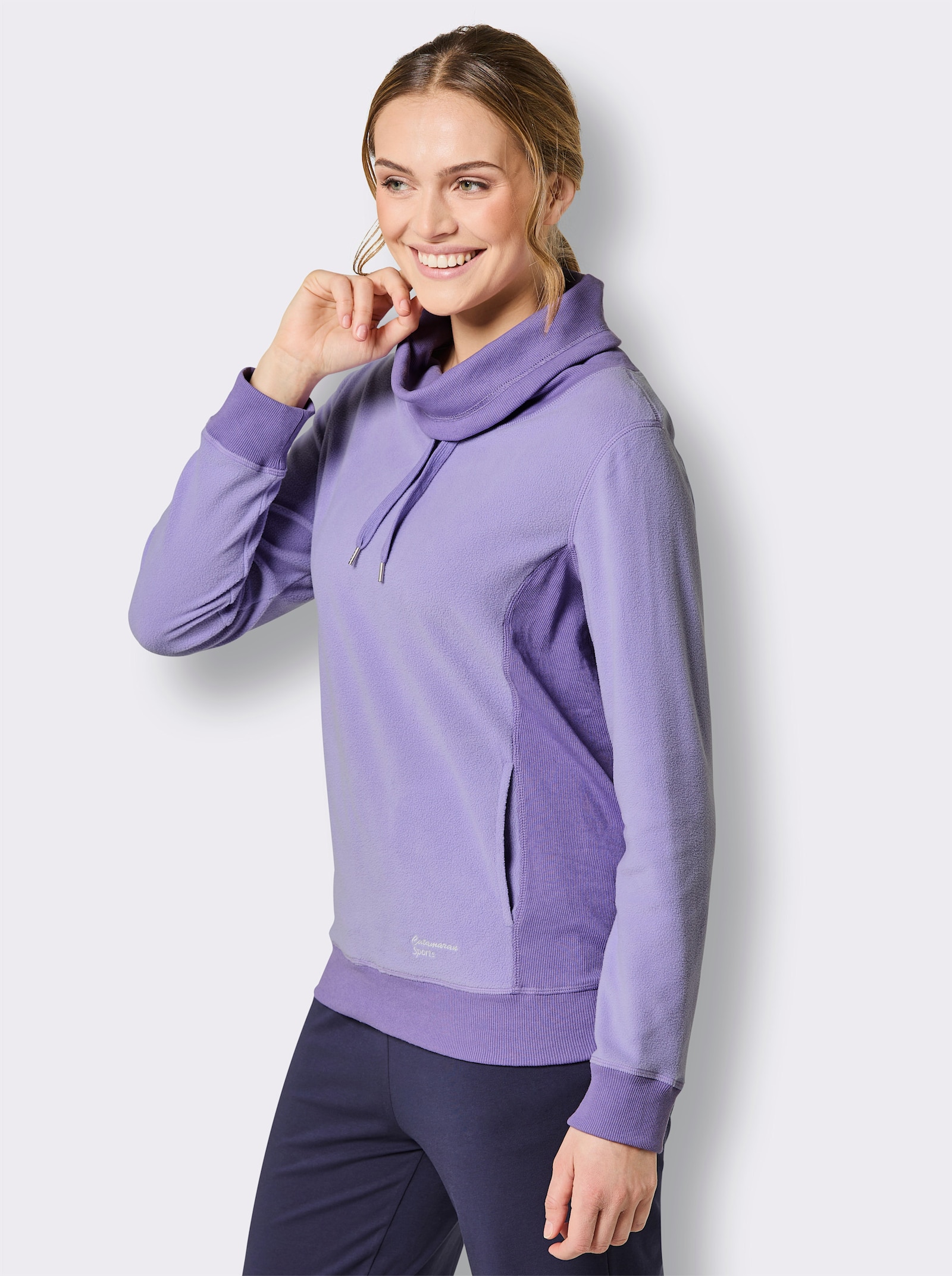 Catamaran Sports Fleeceshirt mit Nahttaschen - lavendel