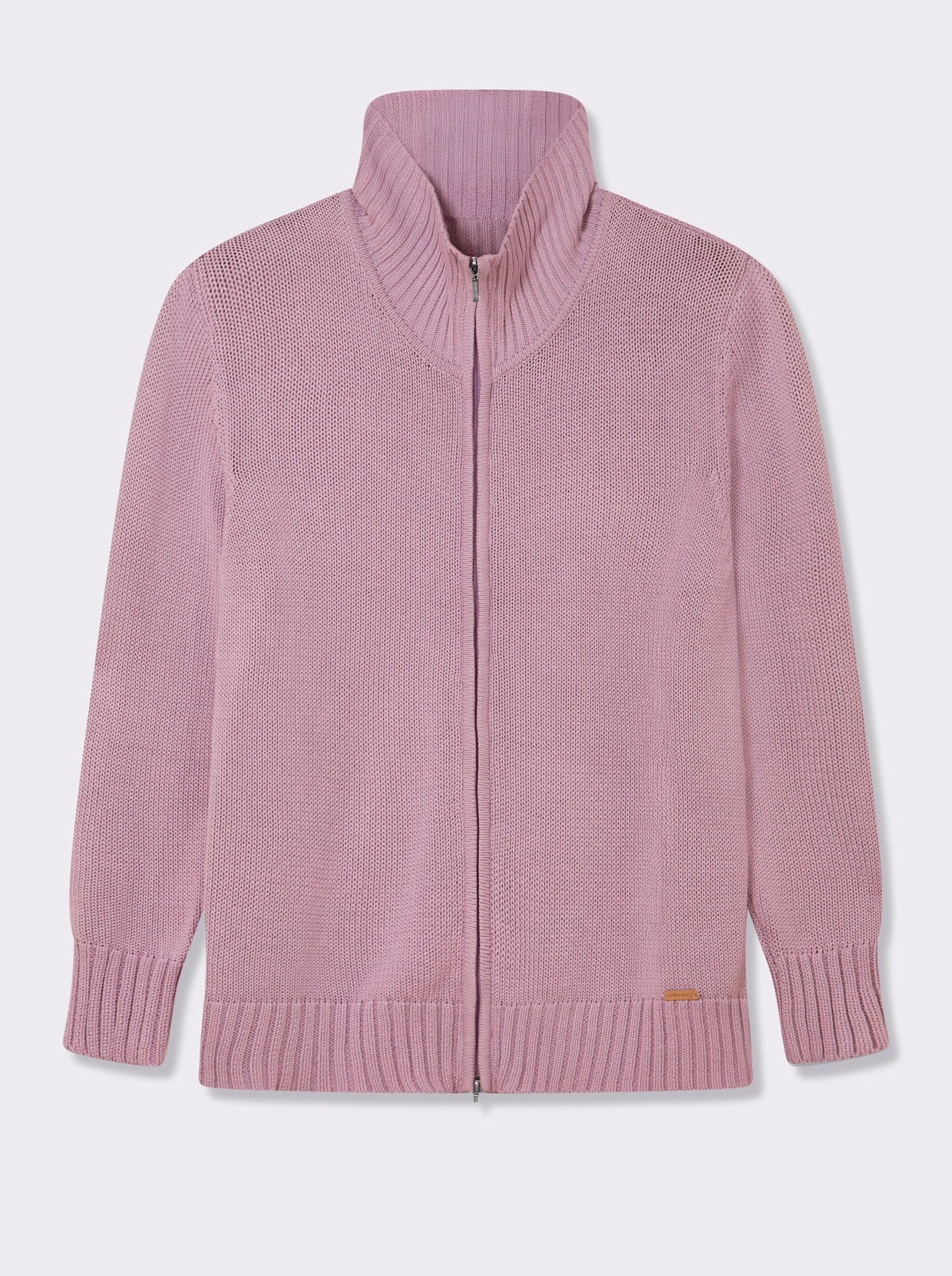 Strickjacke mit 2-Wege-Reißverschluss - altrosé