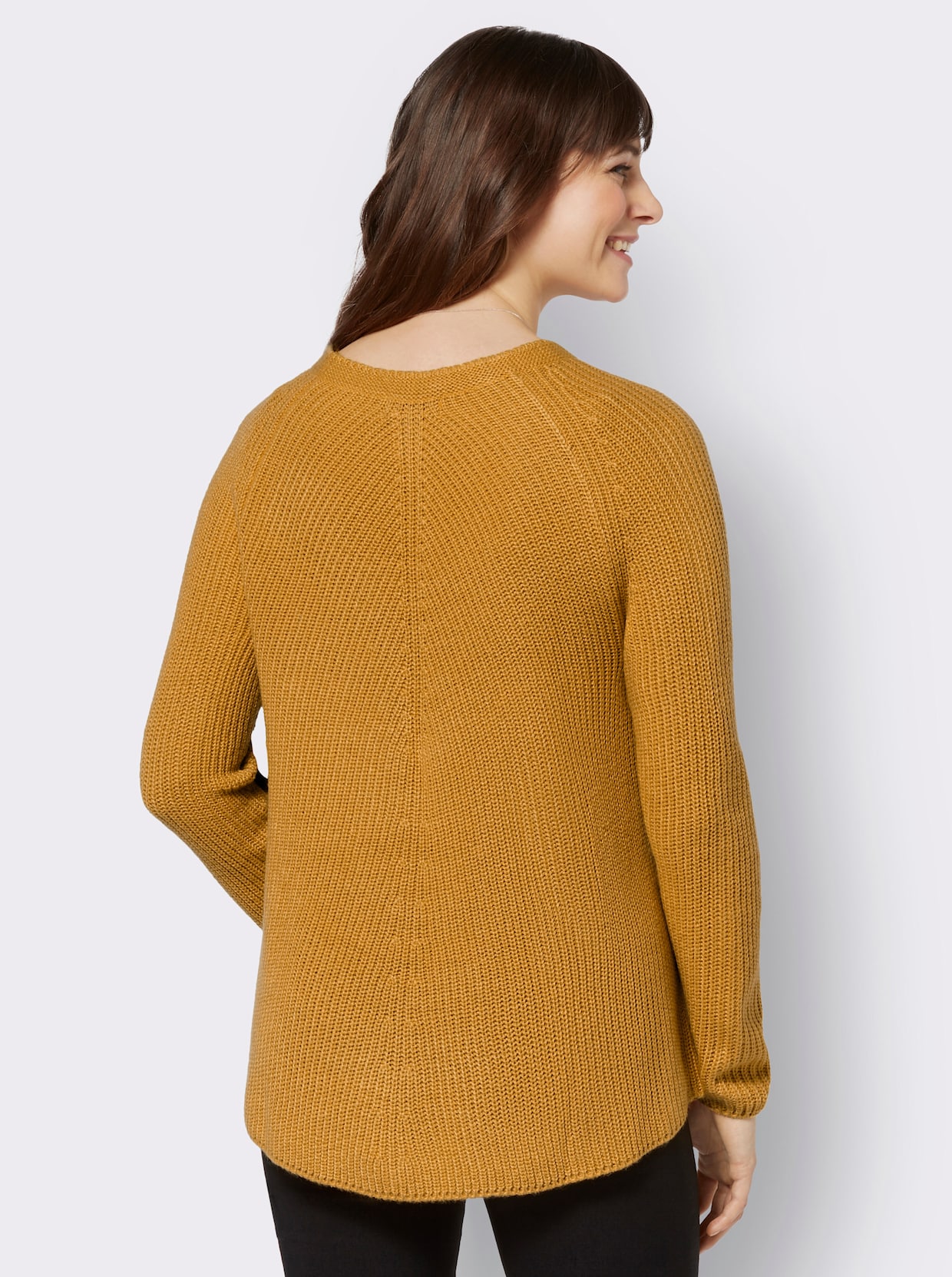 Pullover met ronde hals - oker