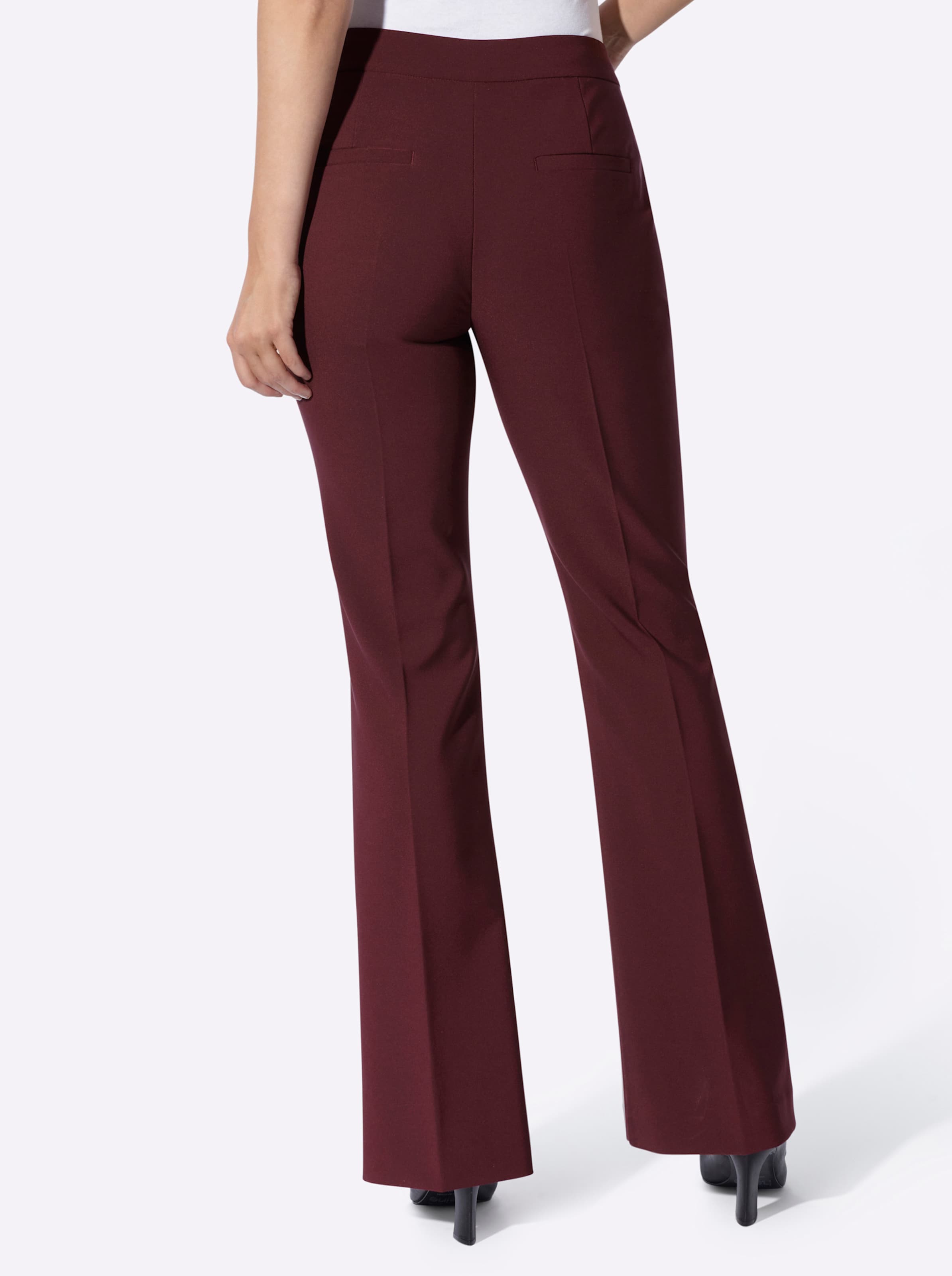Heine Damen Dunkelrot Lederimitathose Gr. 34, Normalgrößen, Rot (Burgund), 94% Polyester, 6% Elasthan, Unifarben, Hosen - Bild 4
