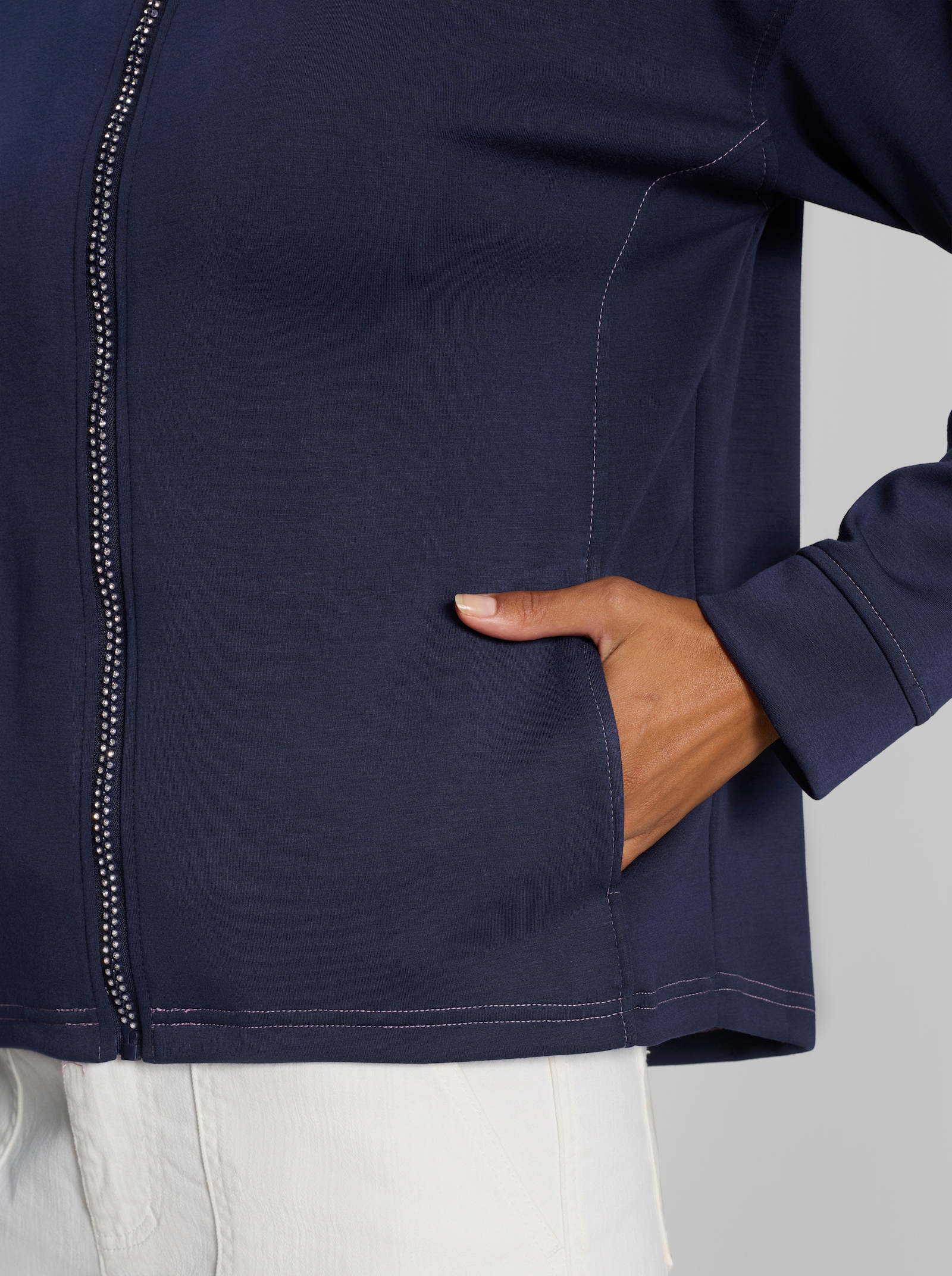heine Shirtjacke mit Kapuze - marine