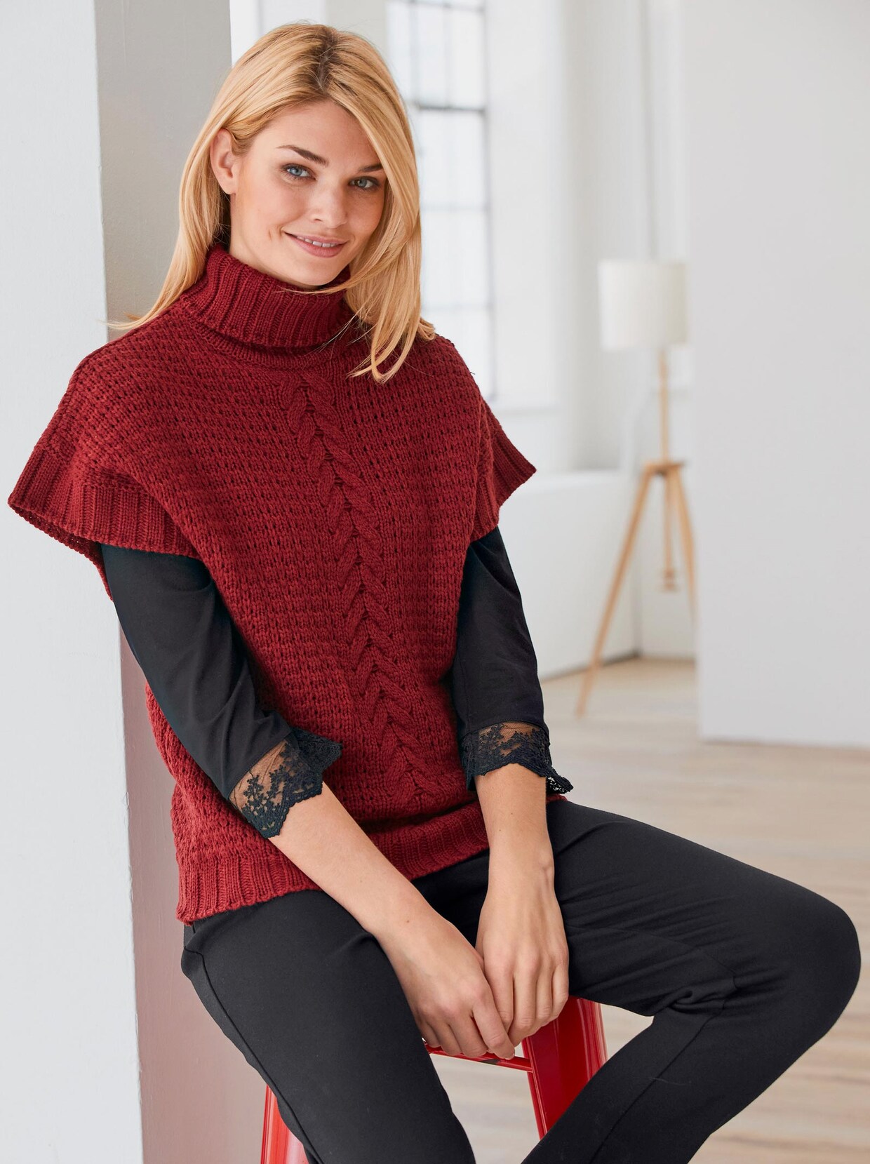 Linea Tesini Pullunder - dunkelrot