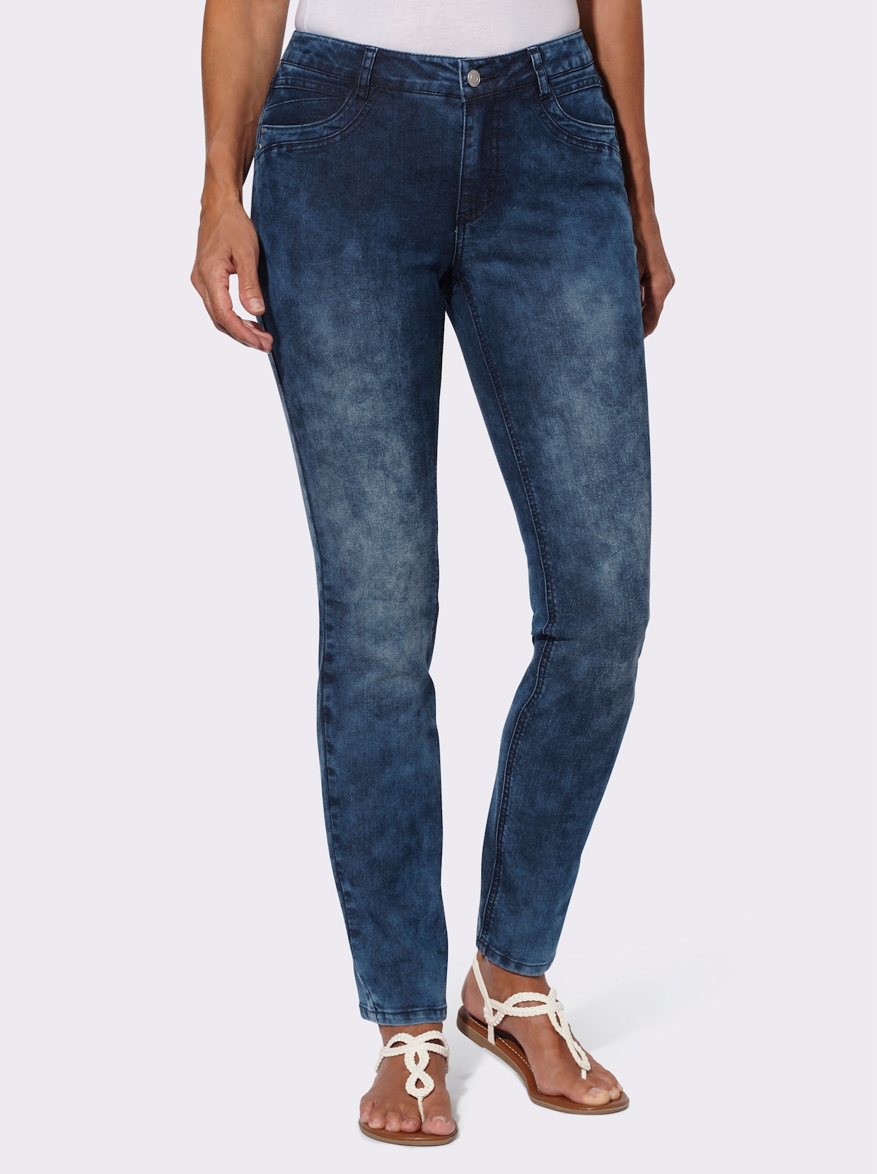 Jeans - darkblue stone-washed