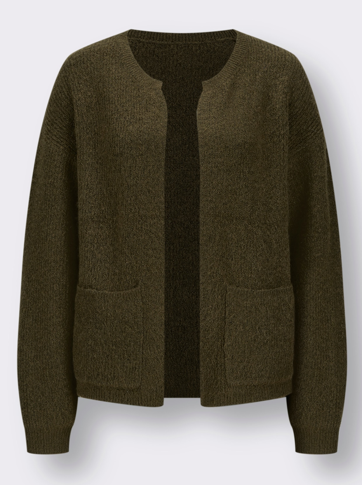 Strickjacke - khaki-meliert