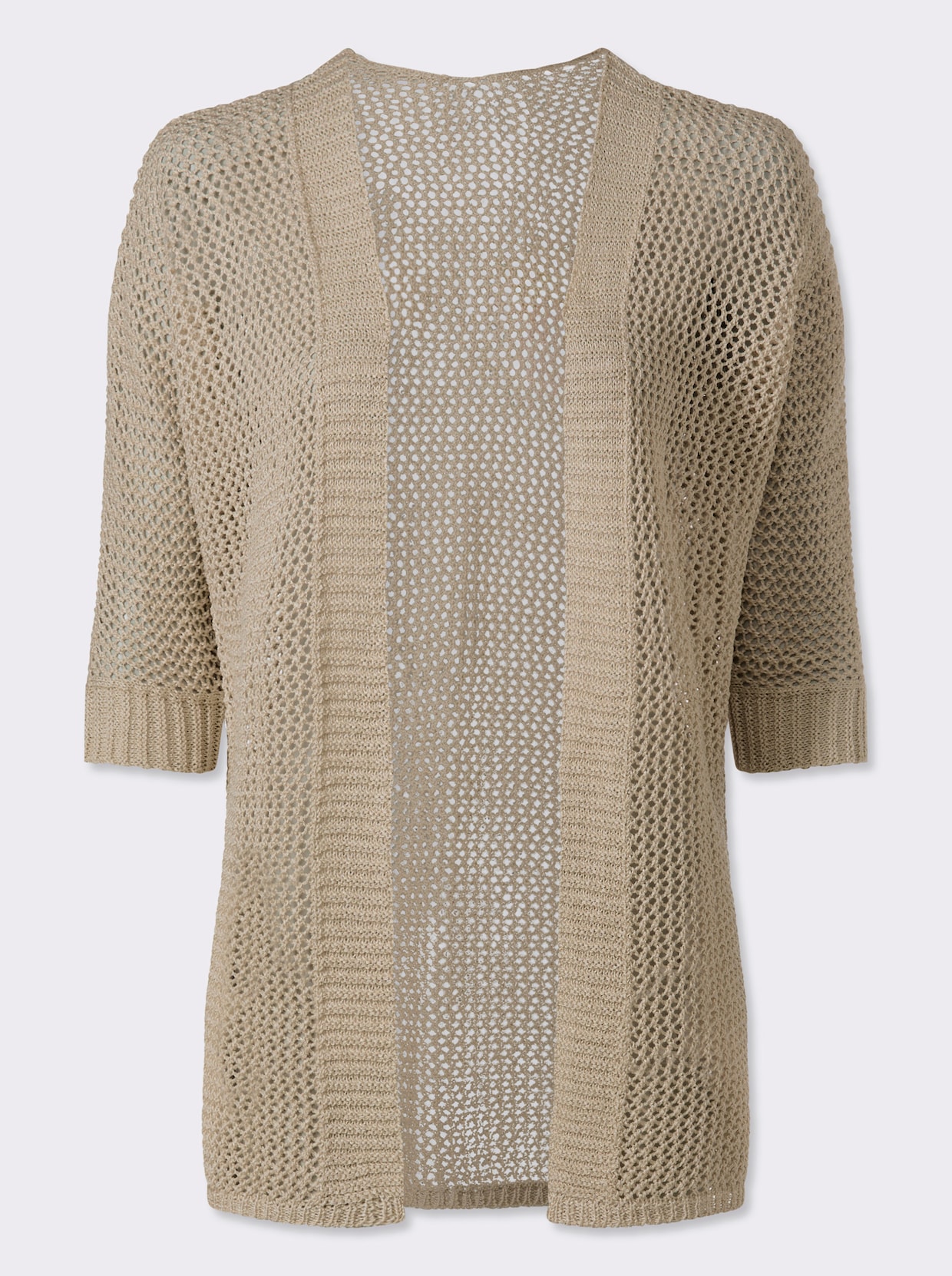 heine Ajourstrickjacke - sand