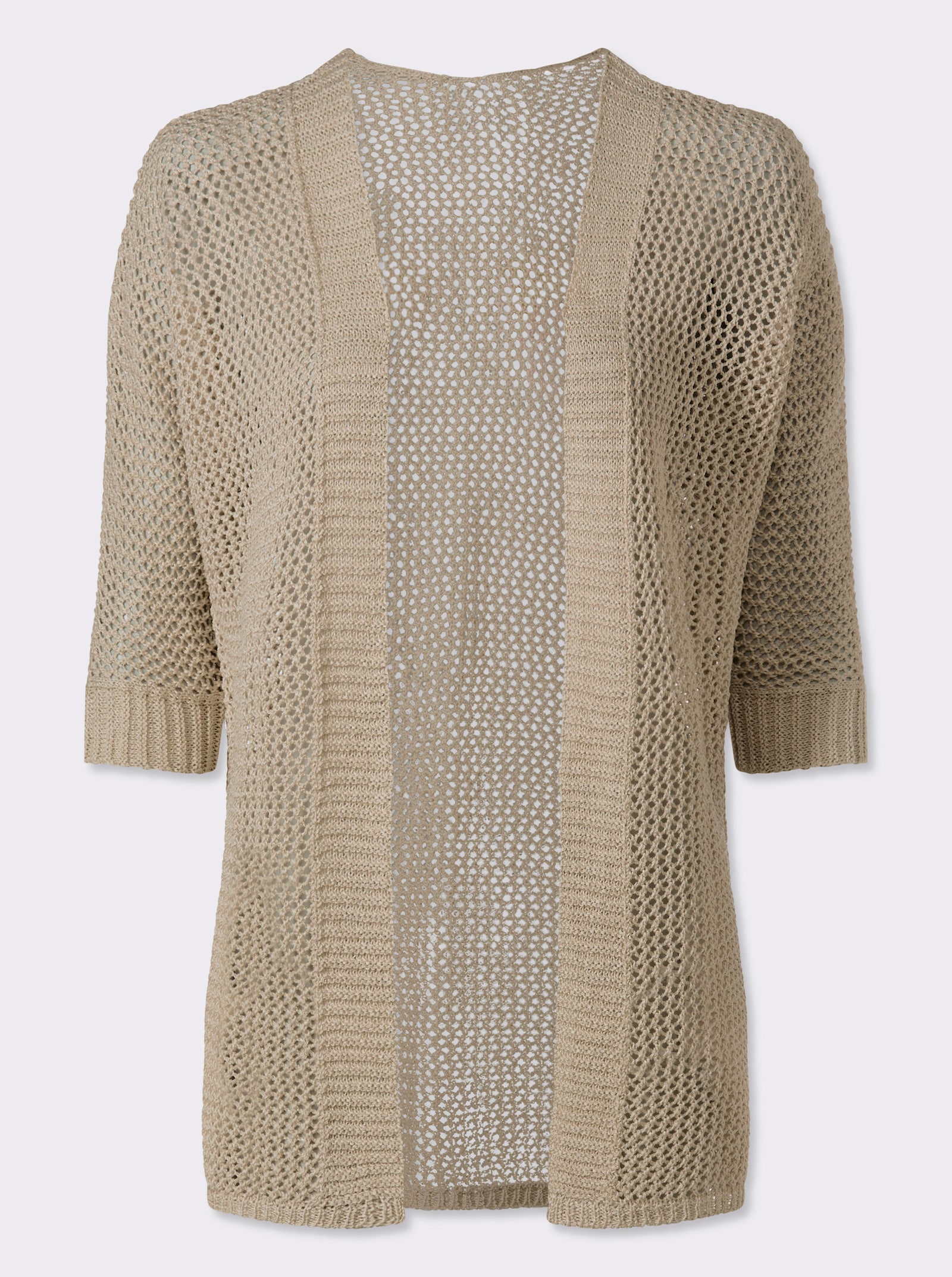 heine Ajourstrickjacke mit Fledermausärmeln - sand