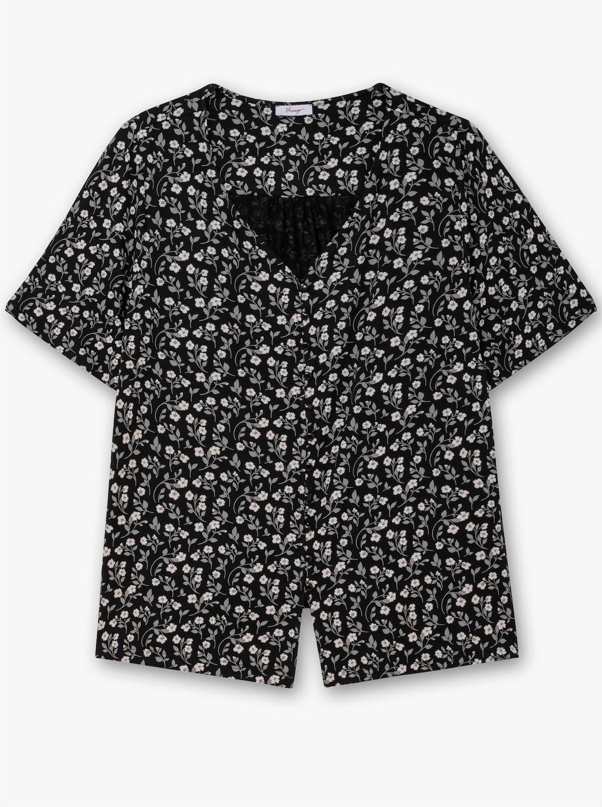 sheego Shirt - schwarz-gemustert