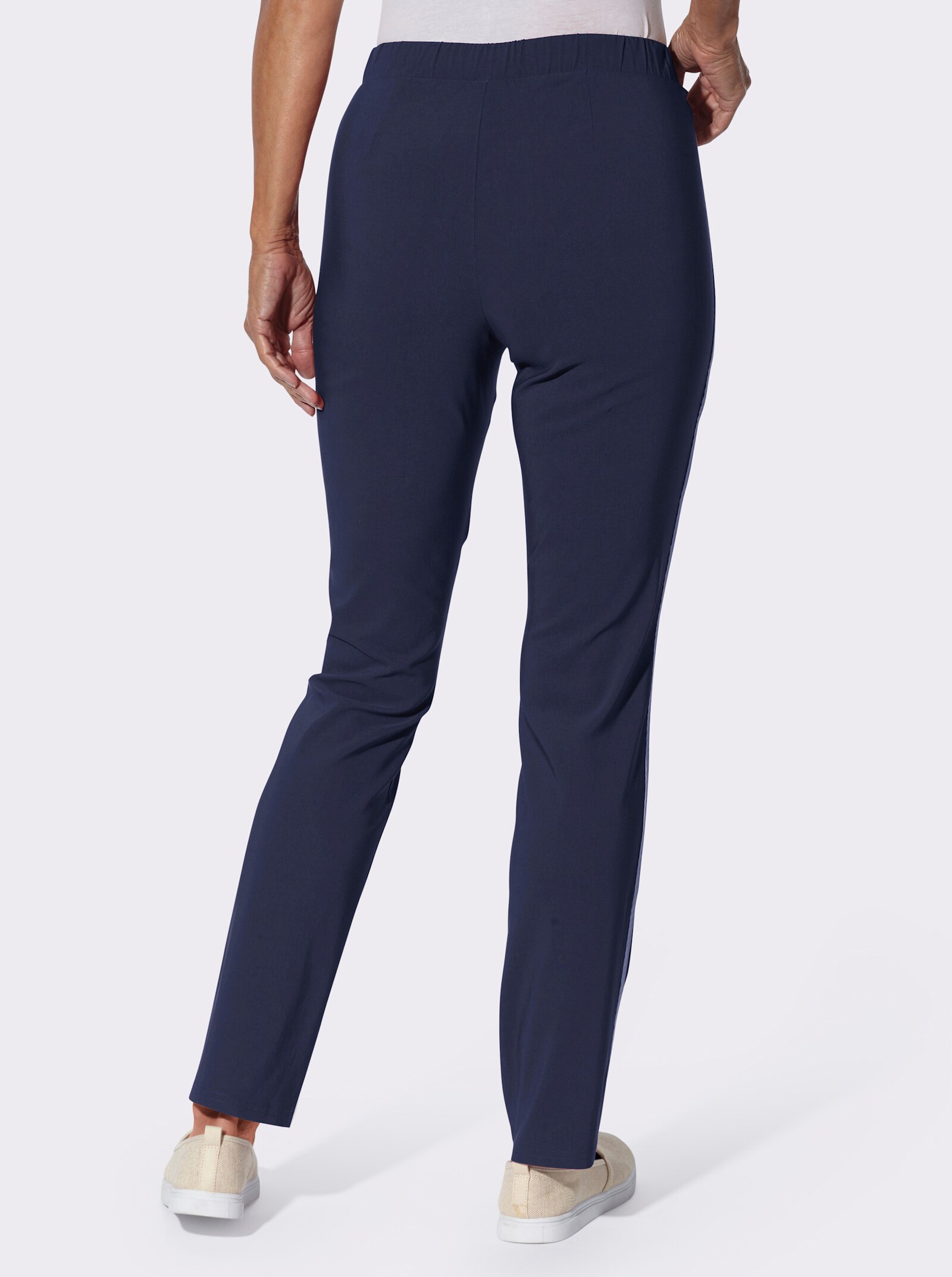 Bengalinhose mit seitlicher Kontrastpaspel - marine-sand