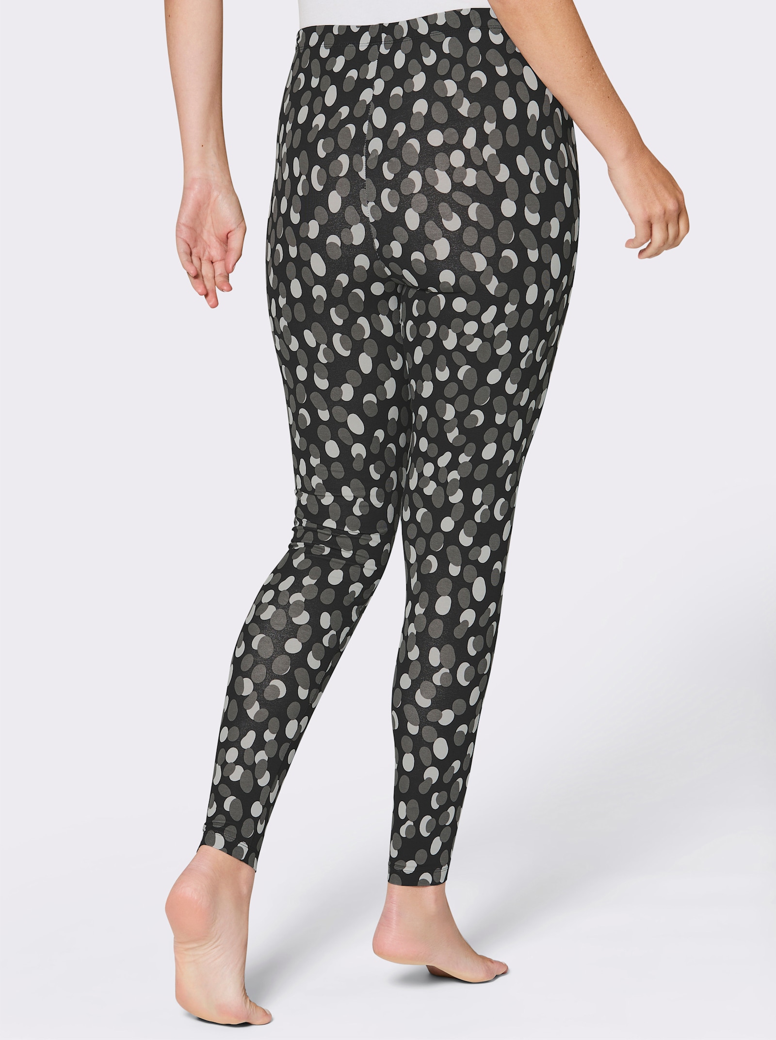 feel good Leggings mit Tupfenmuster - schwarz-anthrazit-bedruckt