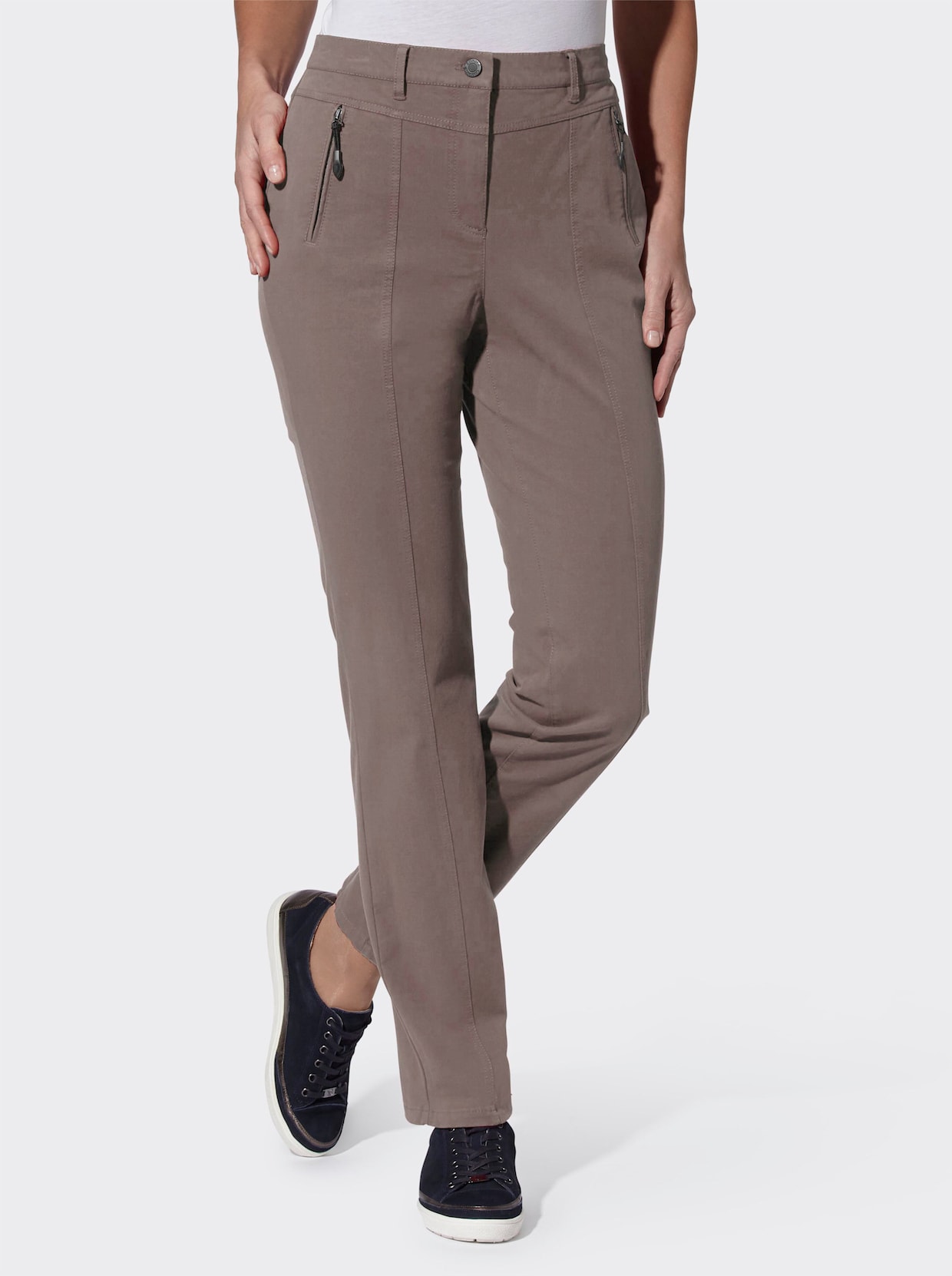 Cosma Twill-broek - donkertaupe