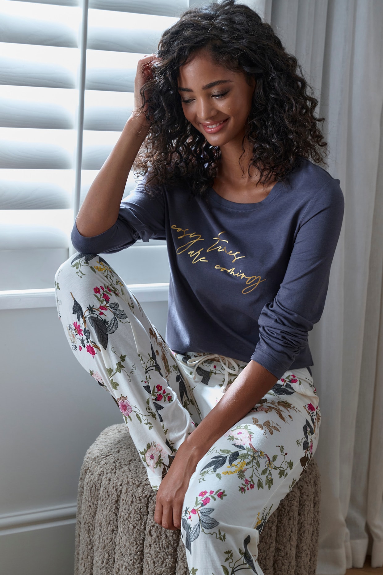 LASCANA Haut de pyjama - anthracite
