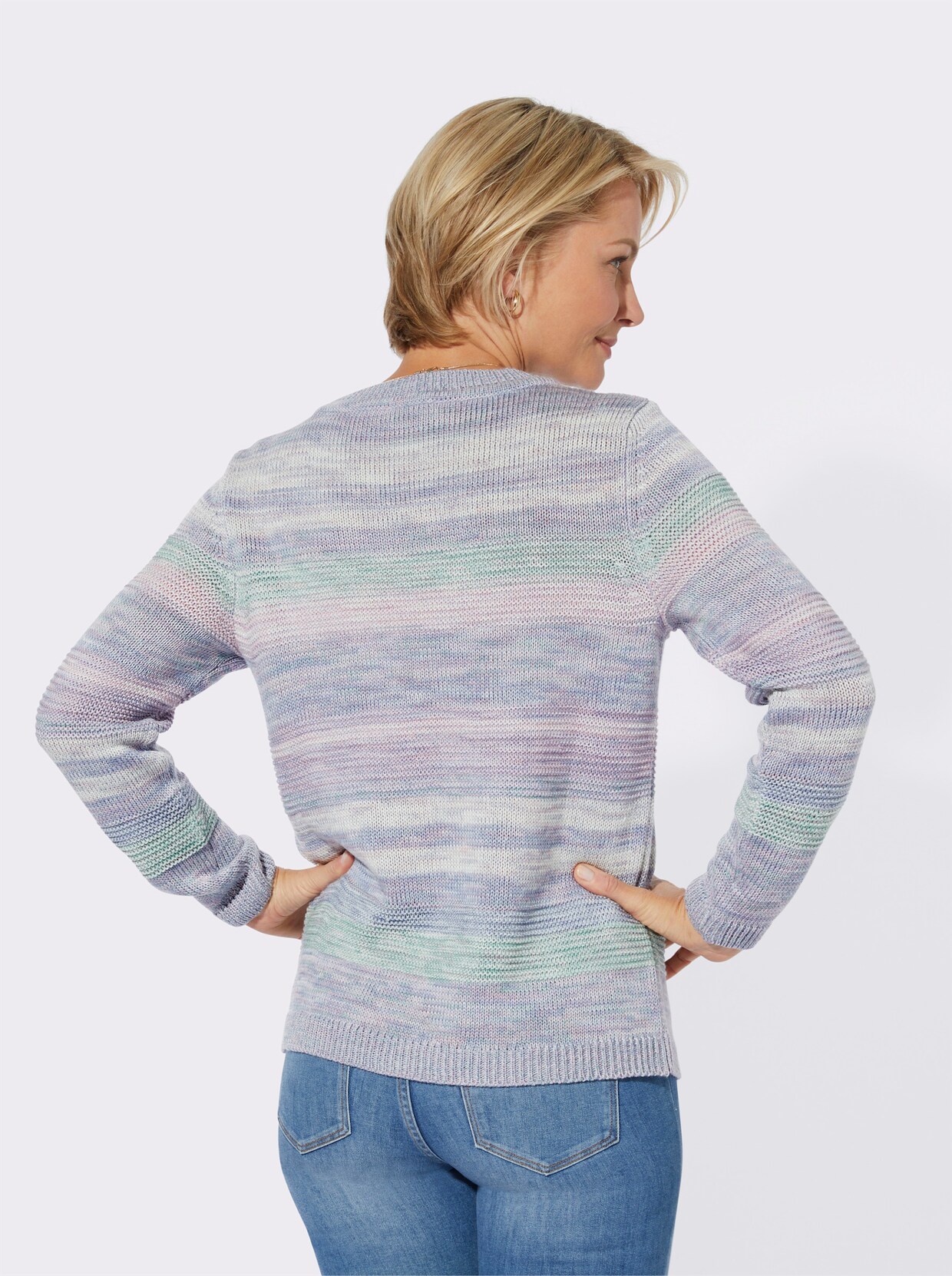 Pullover - rosé-bleu-meliert