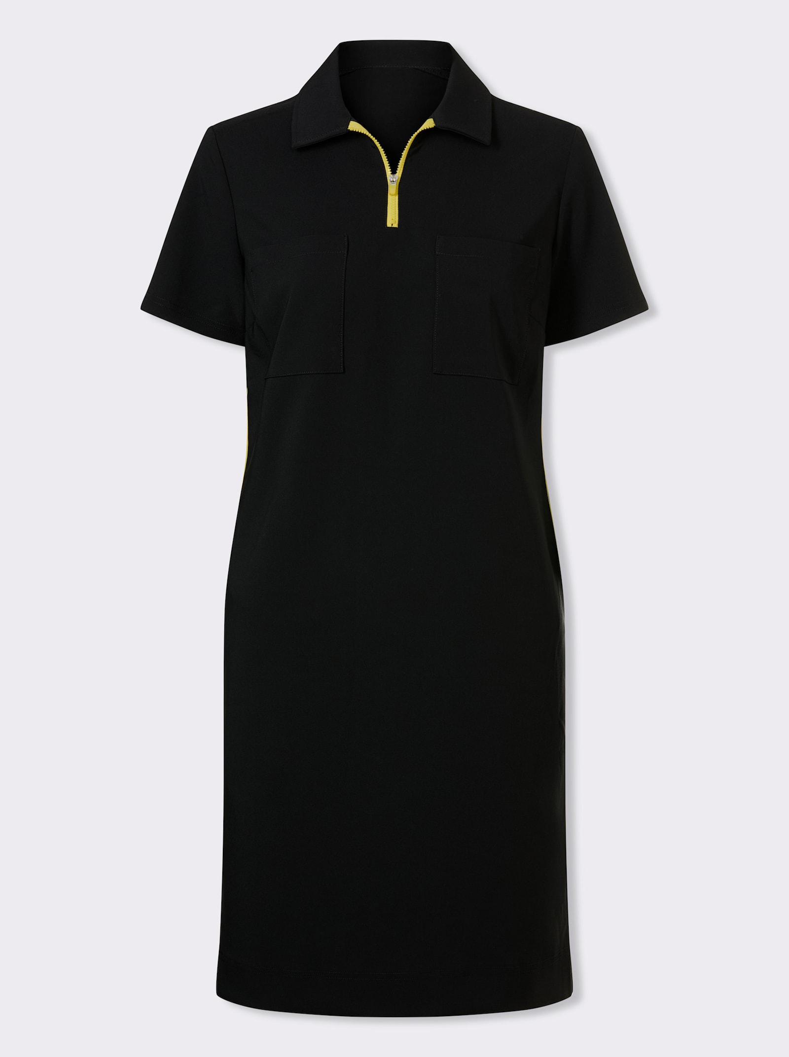 heine Jerseyjurk met zijsplitten - zwart