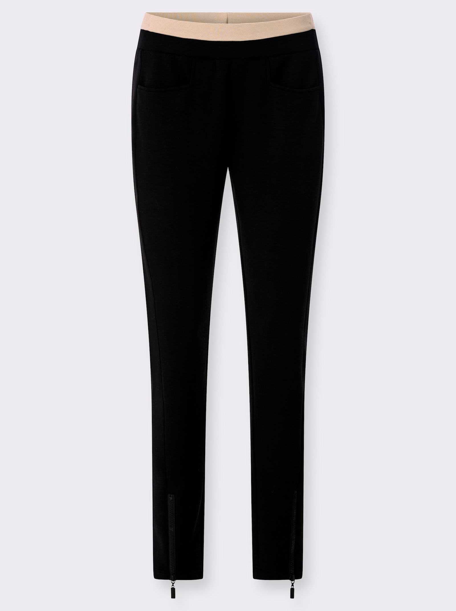 Jogg Pants mit Zier-Reißverschlüssen - schwarz