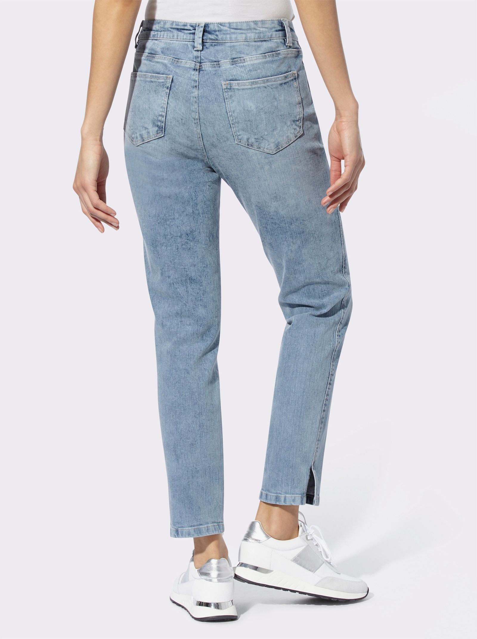 heine Jeans mit kleinen Seitenschlitzen - bleached