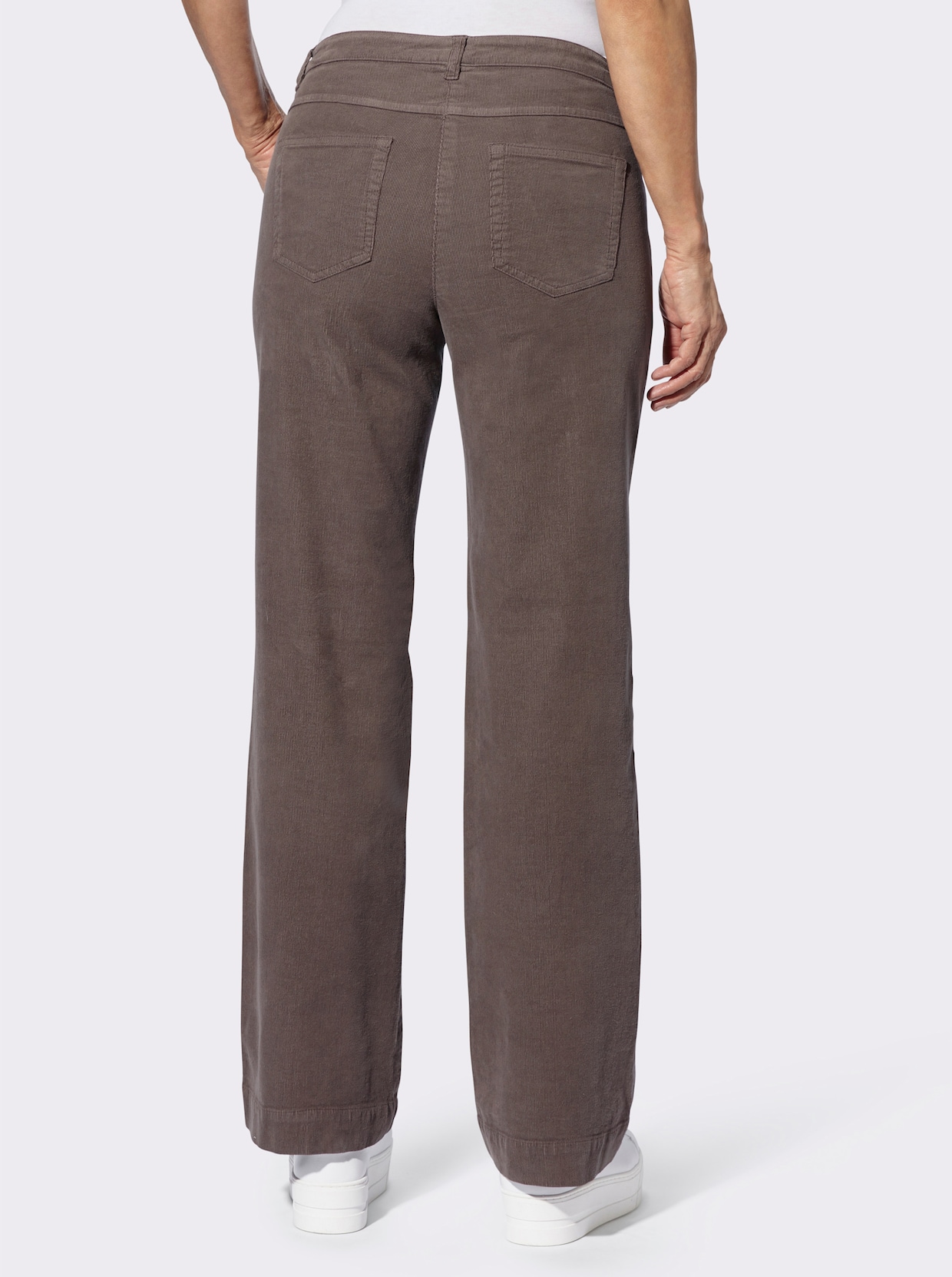 Ribcordbroek - donkertaupe