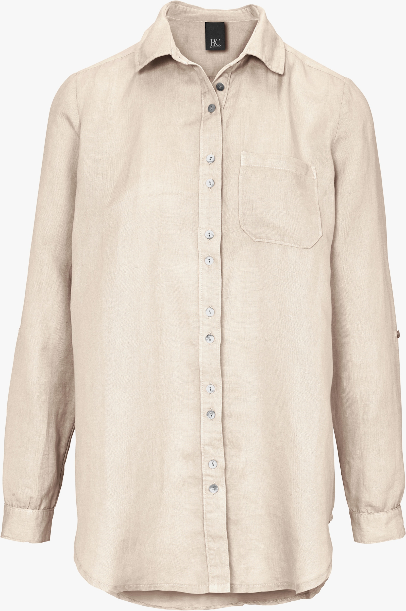 heine Hemdbluse im Baumwoll-Leinen-Mix - sand