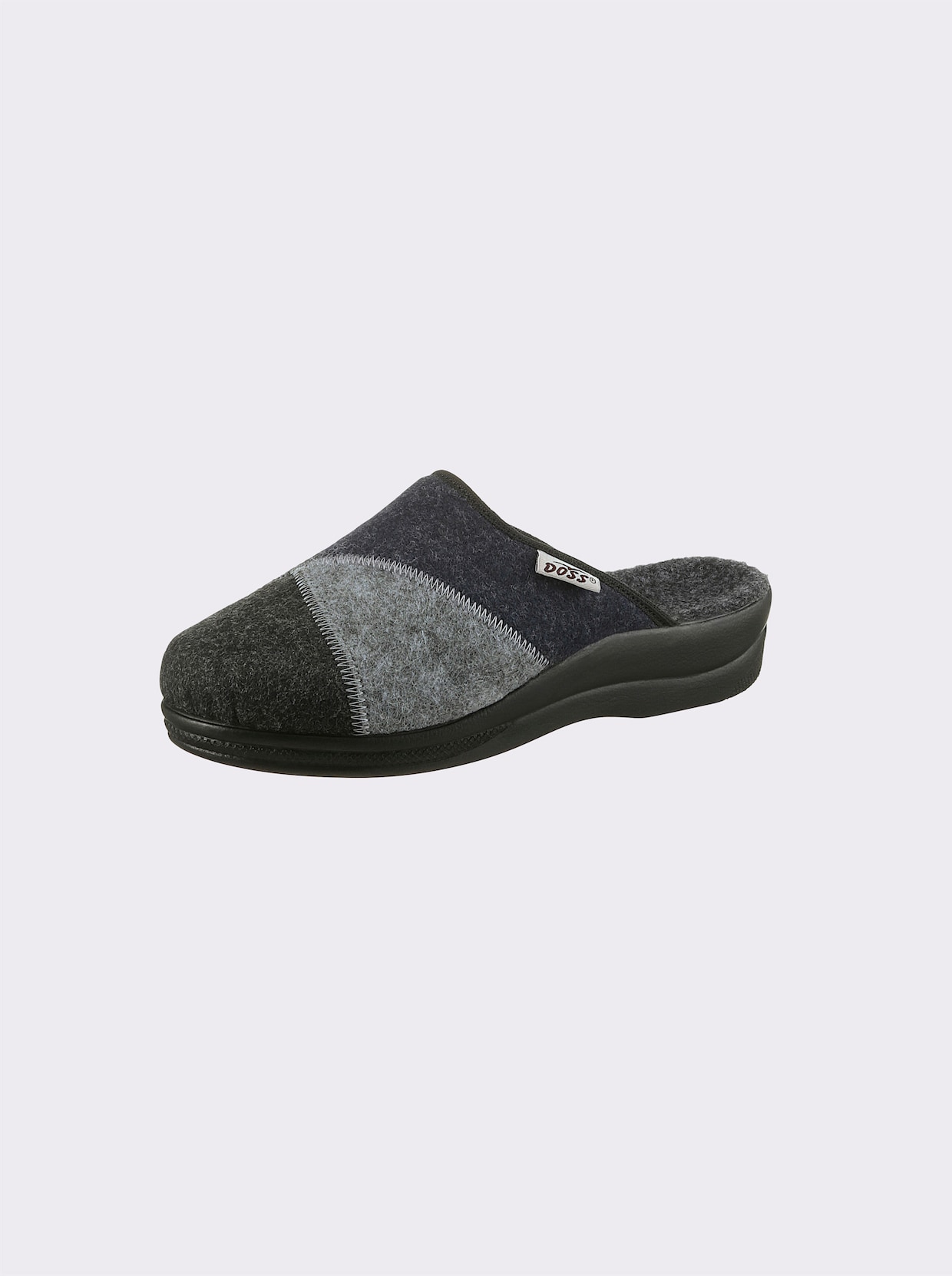 Pantoffel - grau-marine