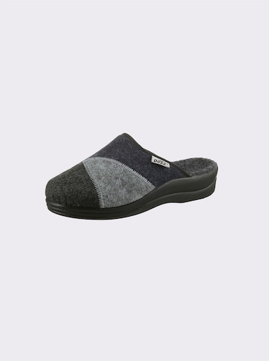 Pantoffel - grau-marine