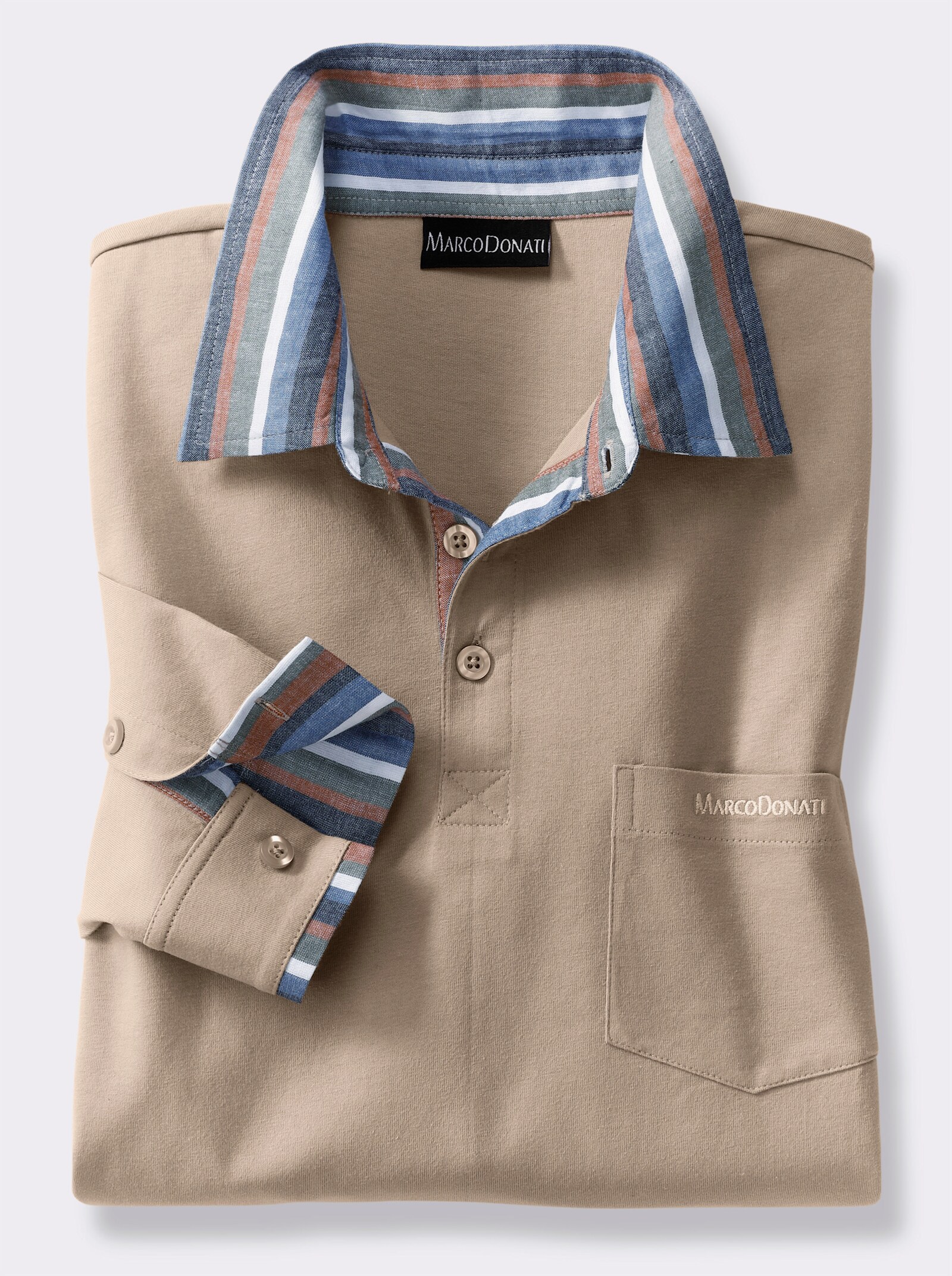 Marco Donati Shirt met lange mouwen in 2-in-1-look - sesam