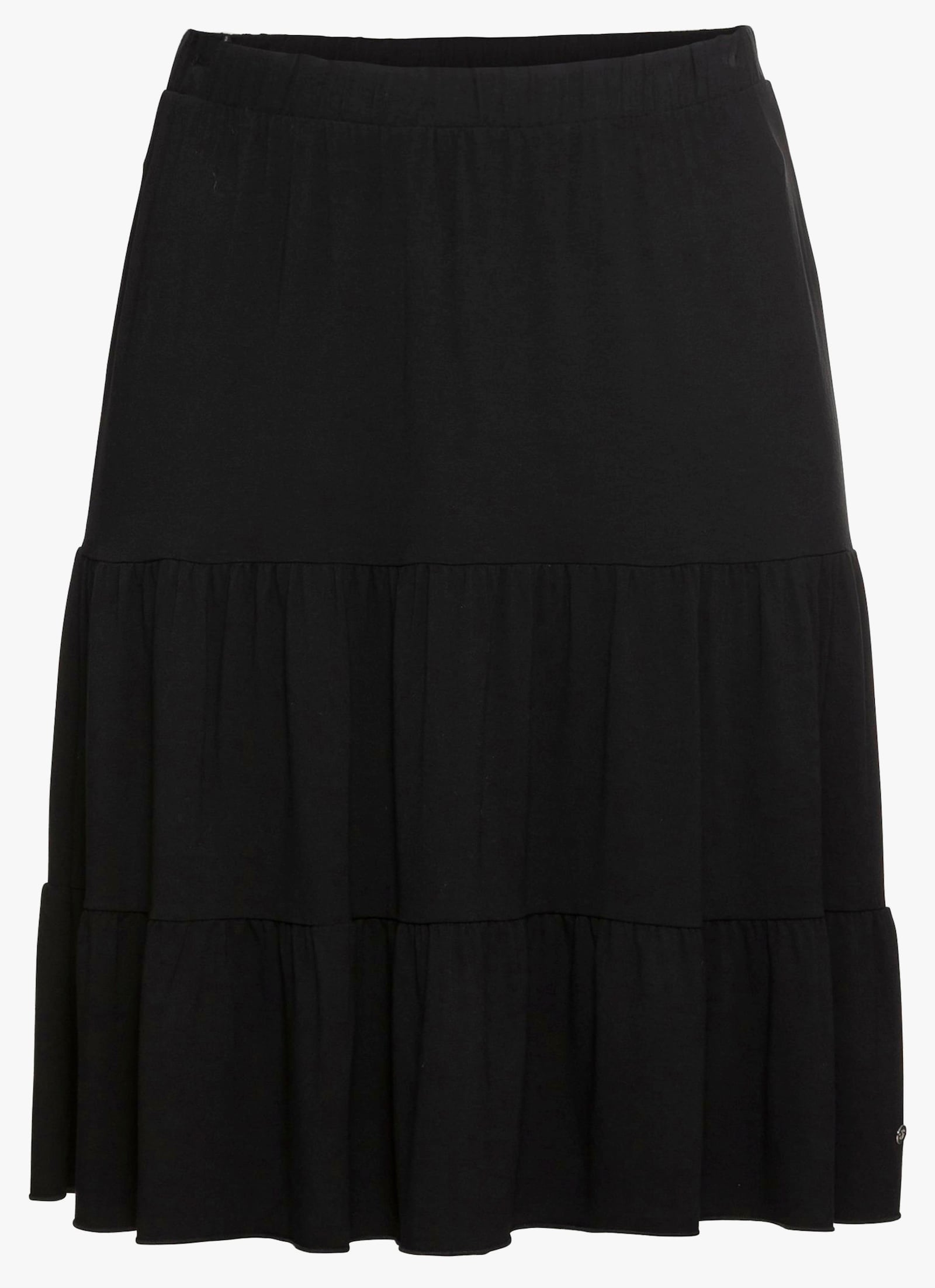 sheego Volantrock mit Gummibund - schwarz