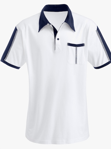 Poloshirt - wit/marine