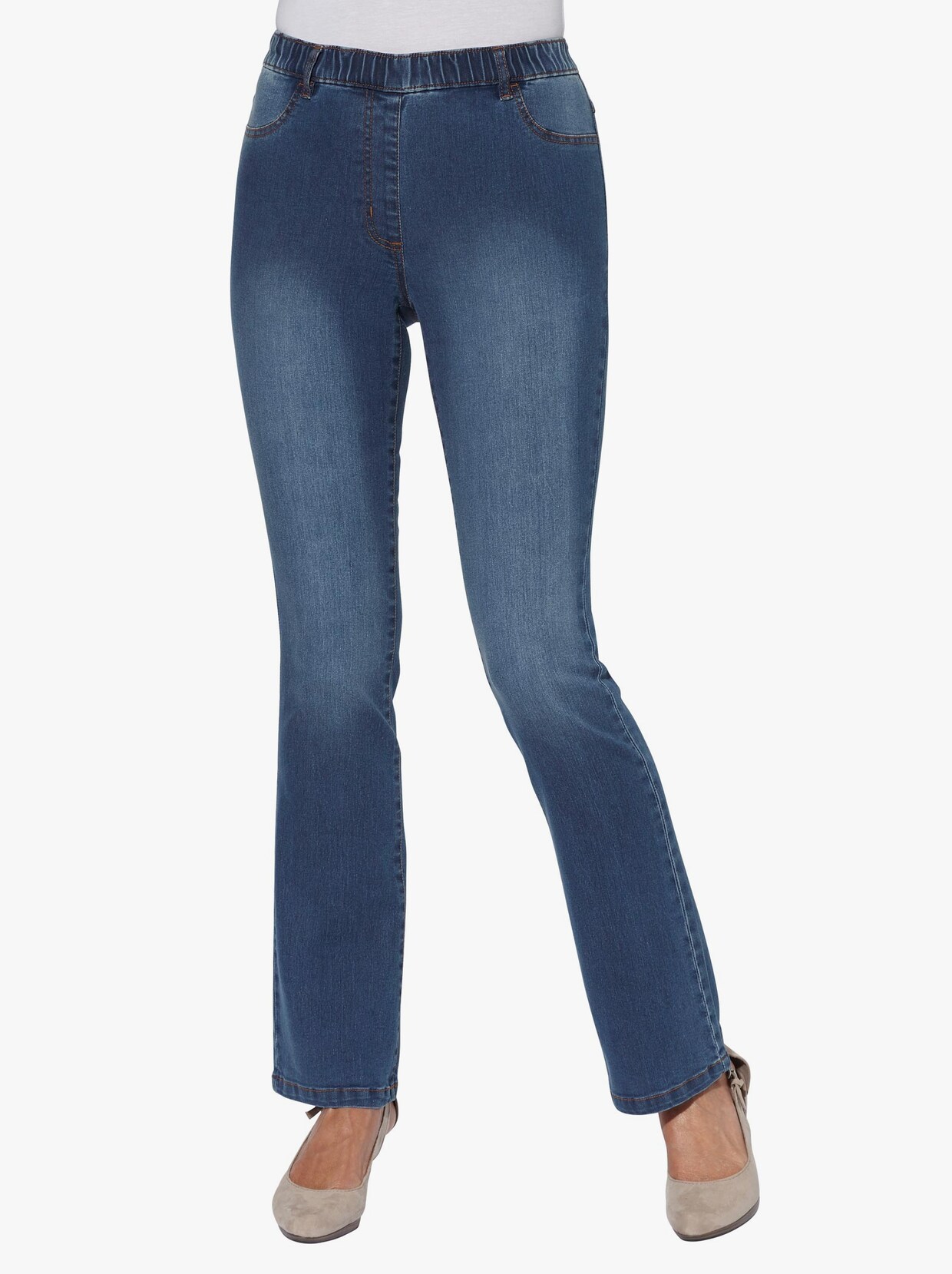 Bootcut-Jeans - blue-stone-washed