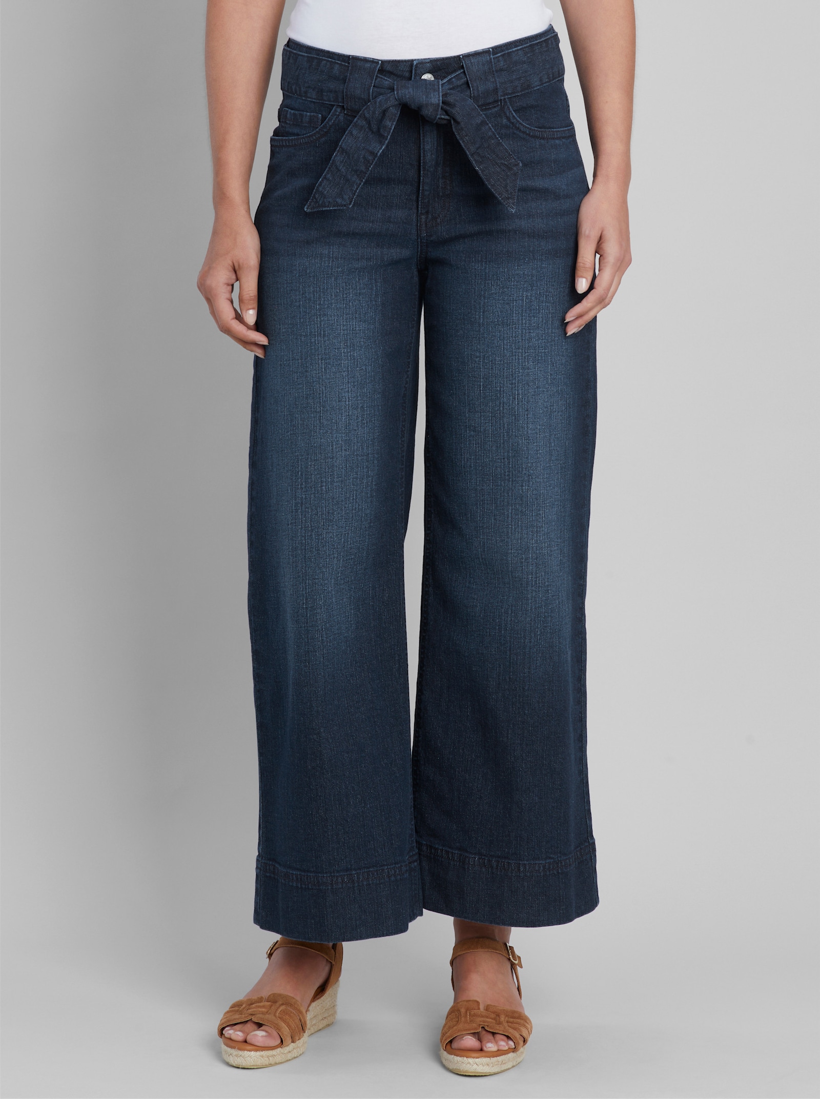 heine 5-Pocket-Jeans mit Bindegürtel - dark blue
