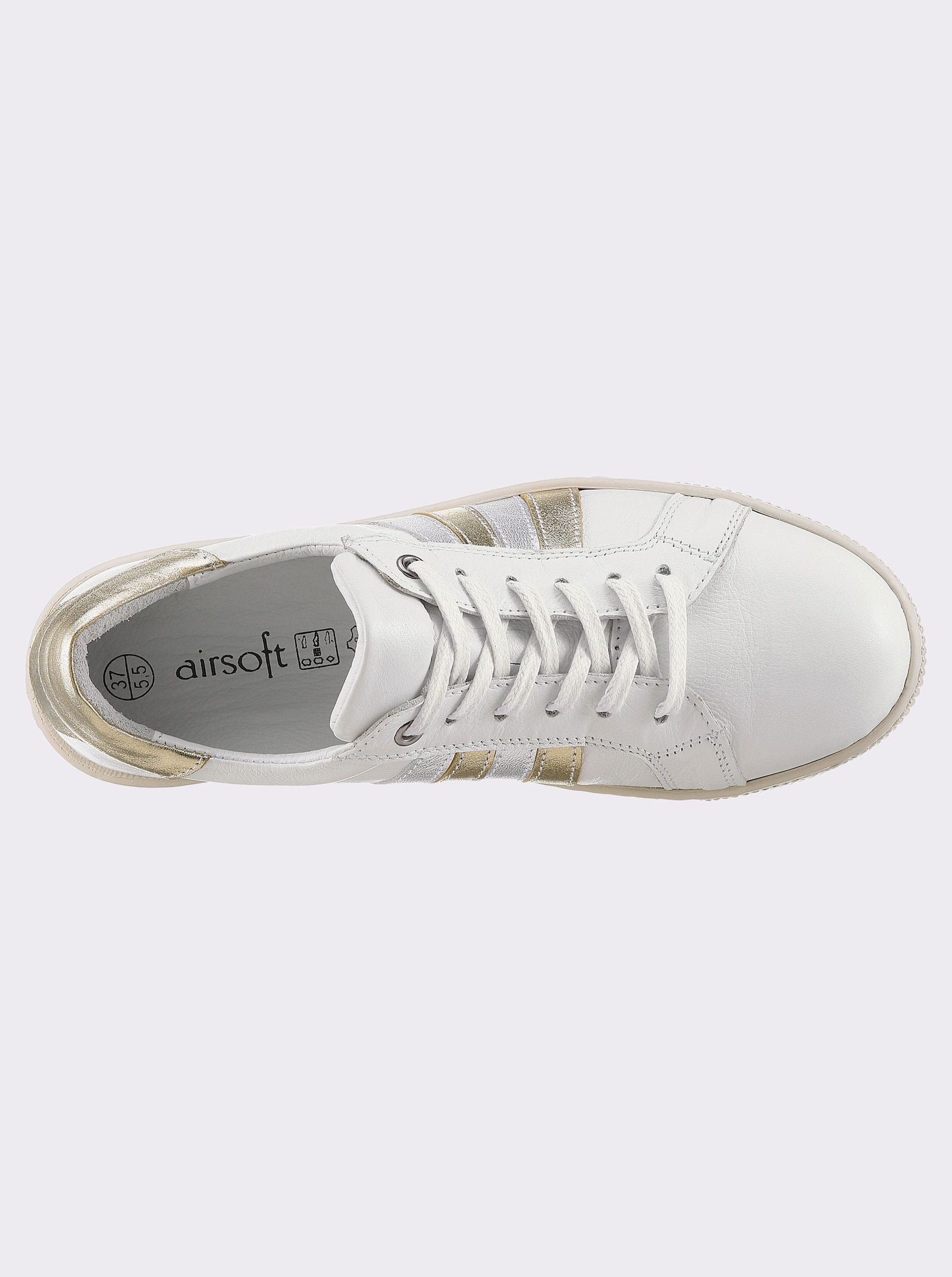 airsoft modern+ Sneaker mit Wechselfußbett - weiß-silber