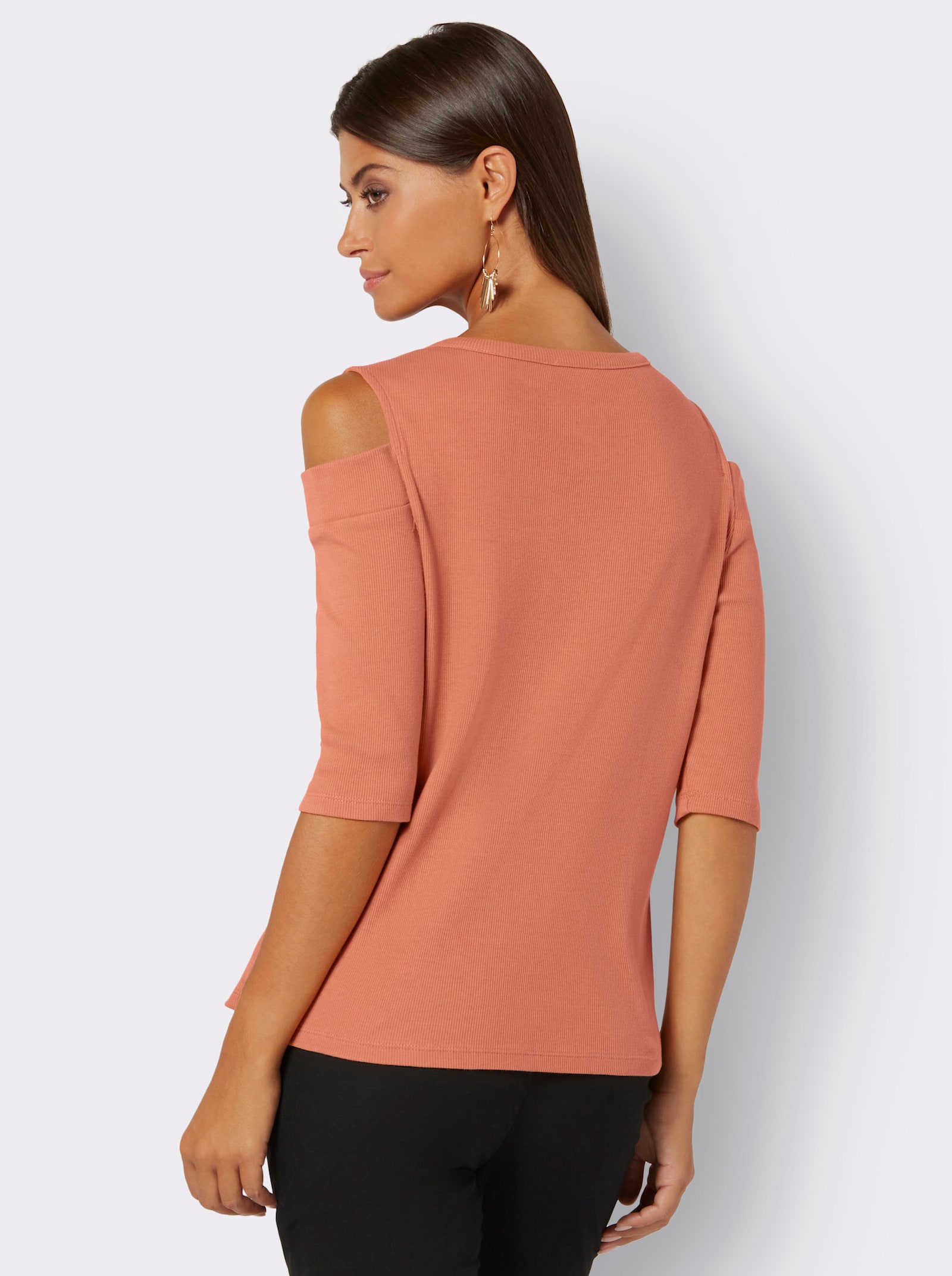 3/4-Arm-Shirt mit Cut-outs - papaya