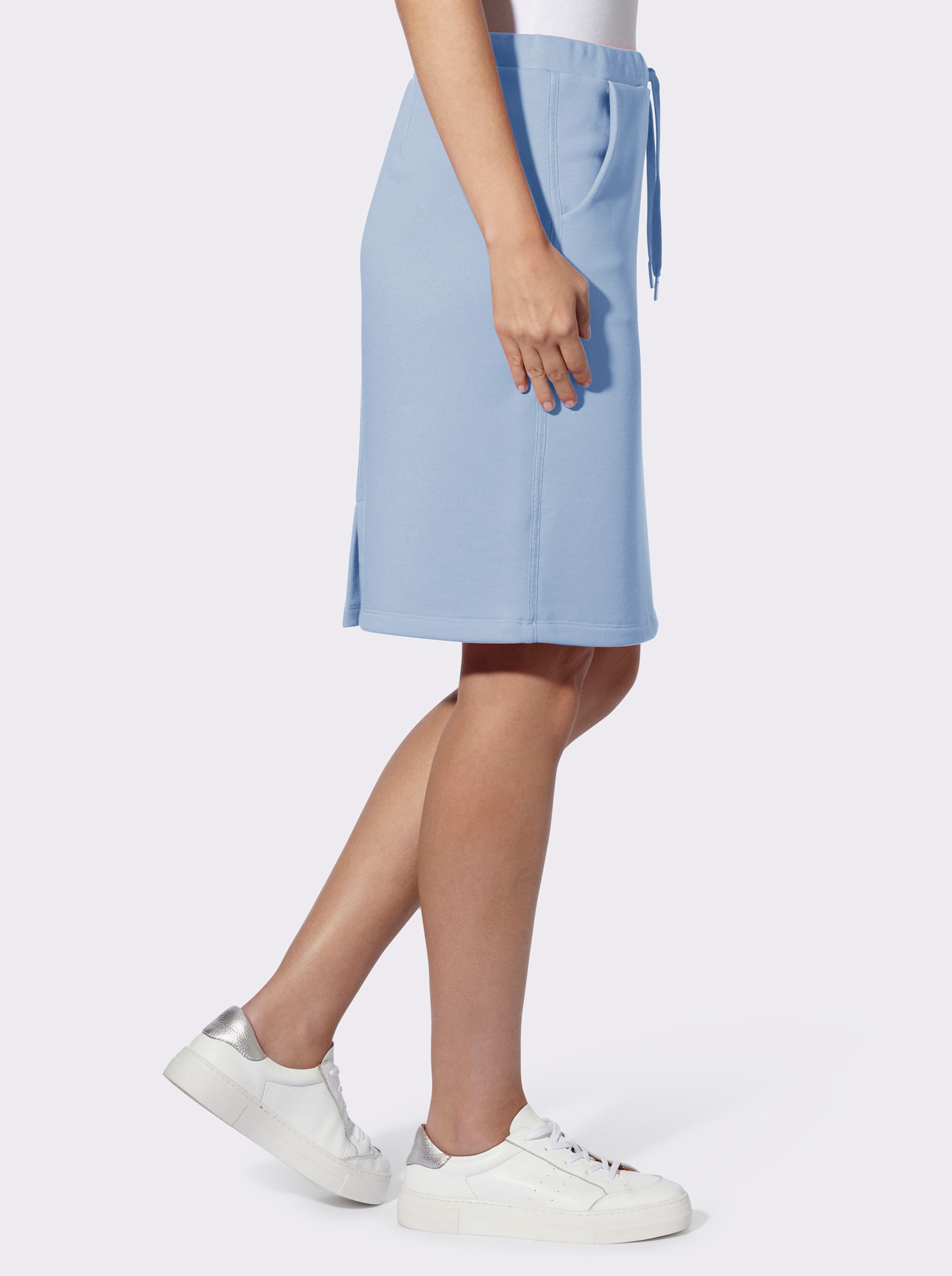 heine Sweatrock mit seitlichen Zierstreifen - eisblau