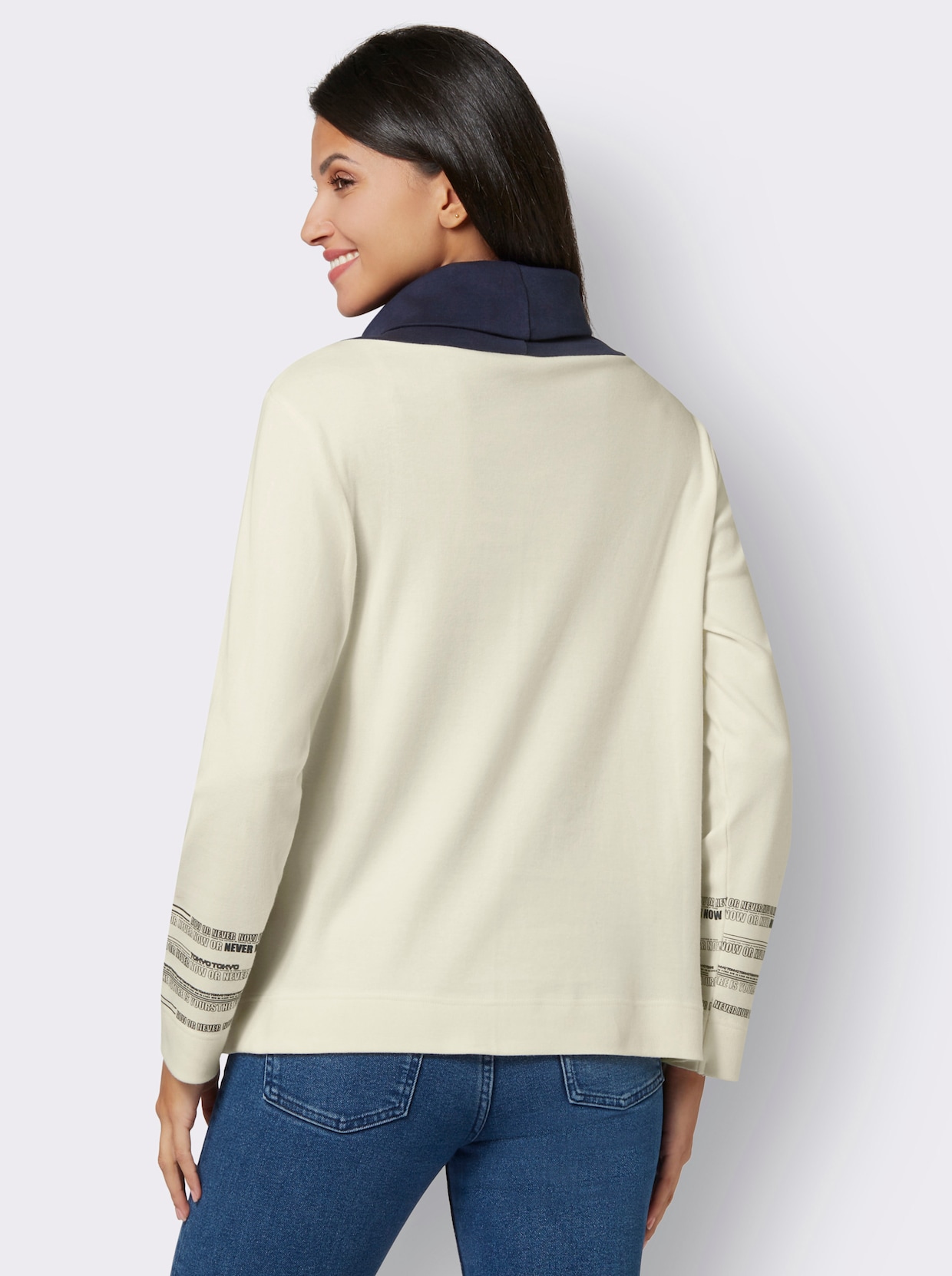 Sweatshirt - champagner-marine