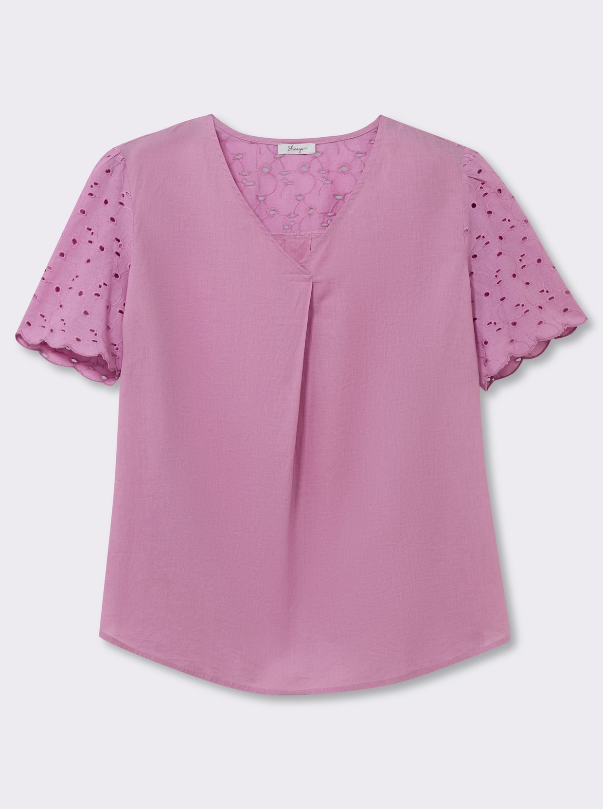 sheego Tunique avec broderie ajourée - orchidée