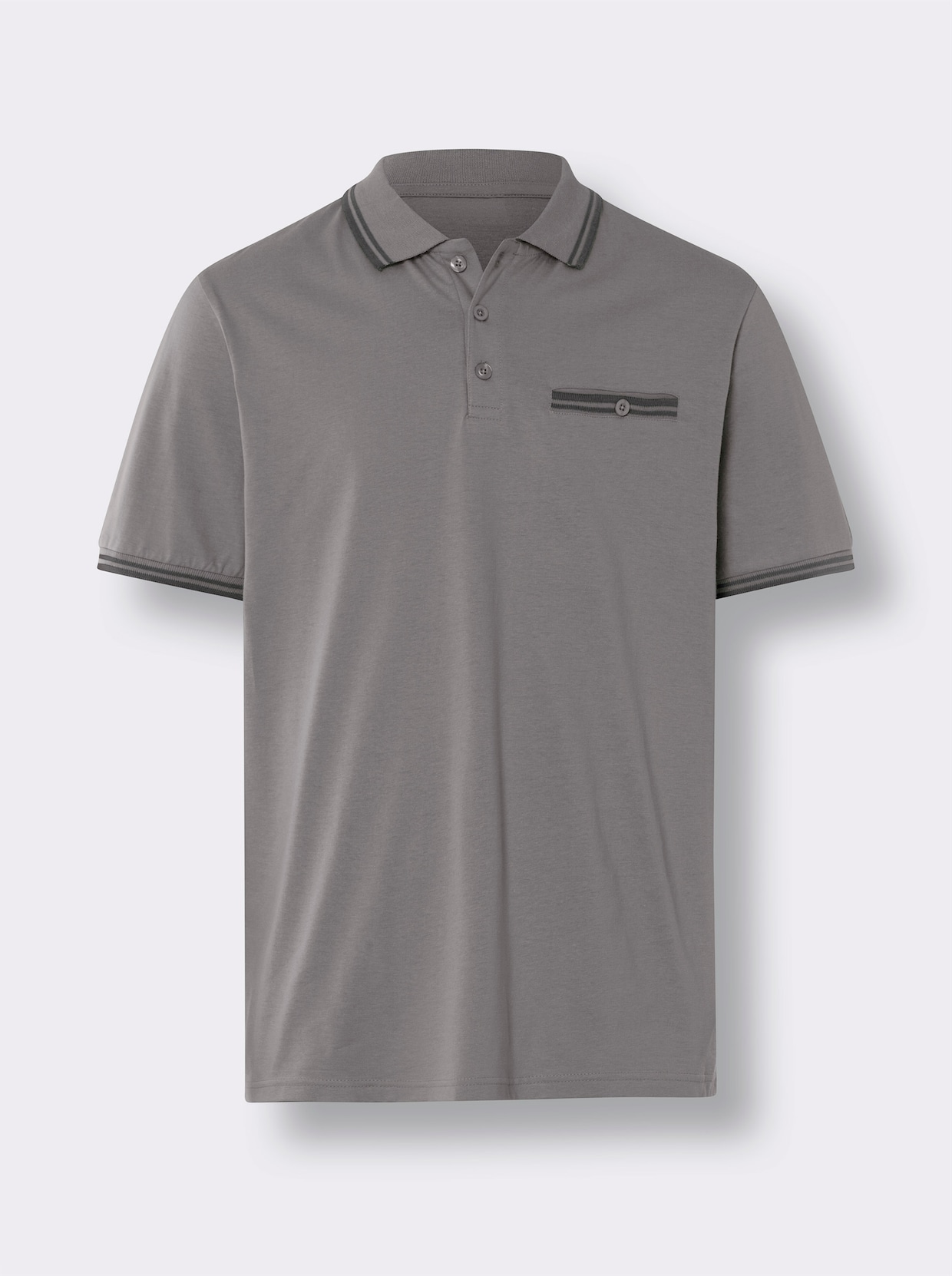 Kurzarm-Poloshirt - grau