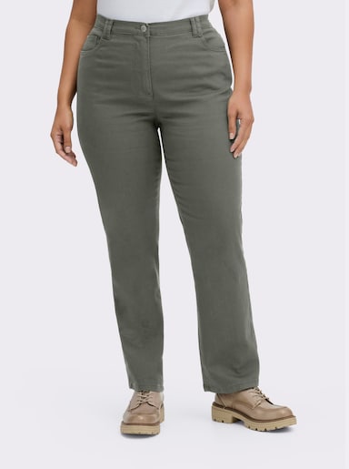 Stretch-Hose mit Nieten an den Taschen - schilf