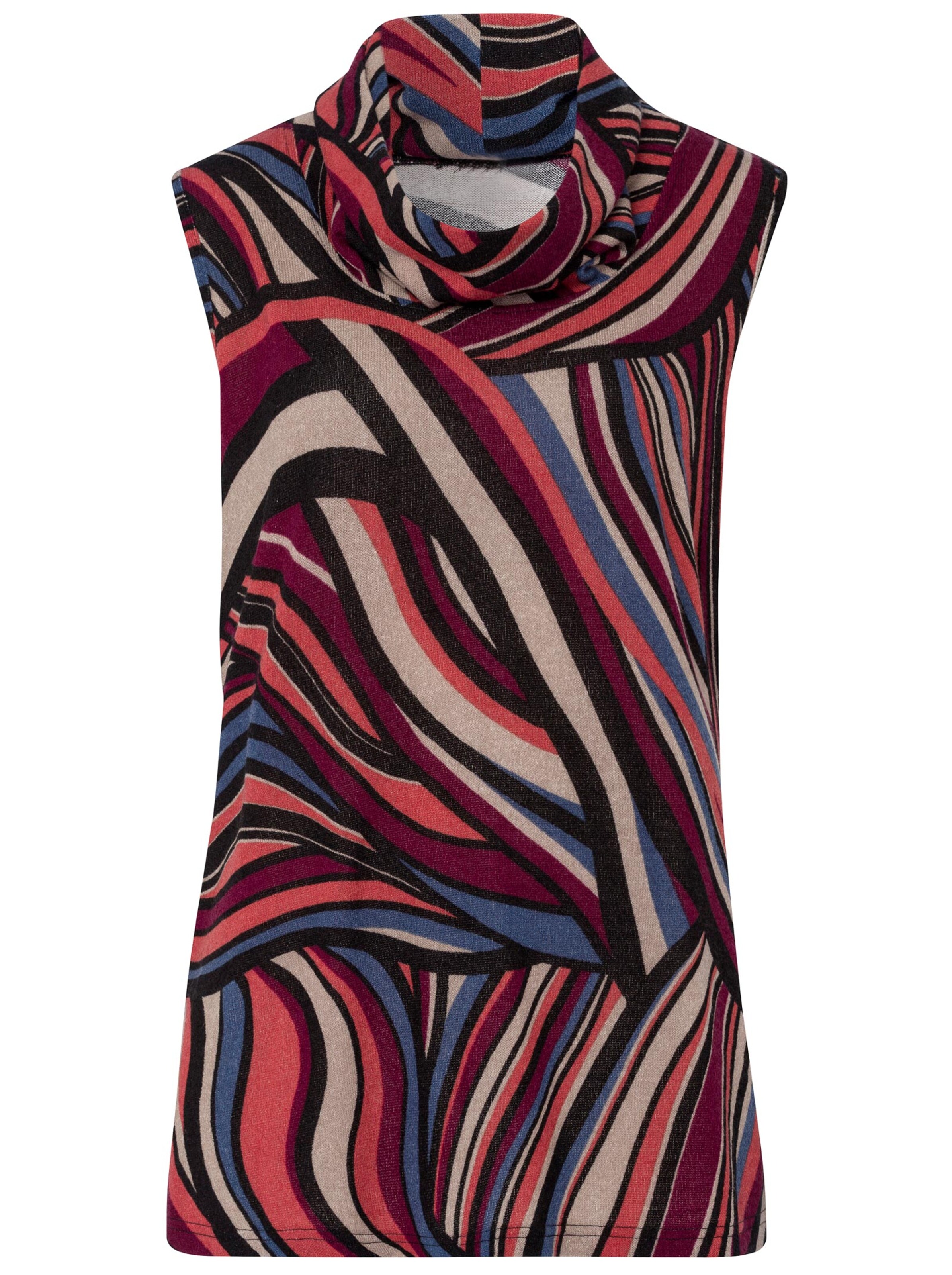 Shirttop - marine-gemustert