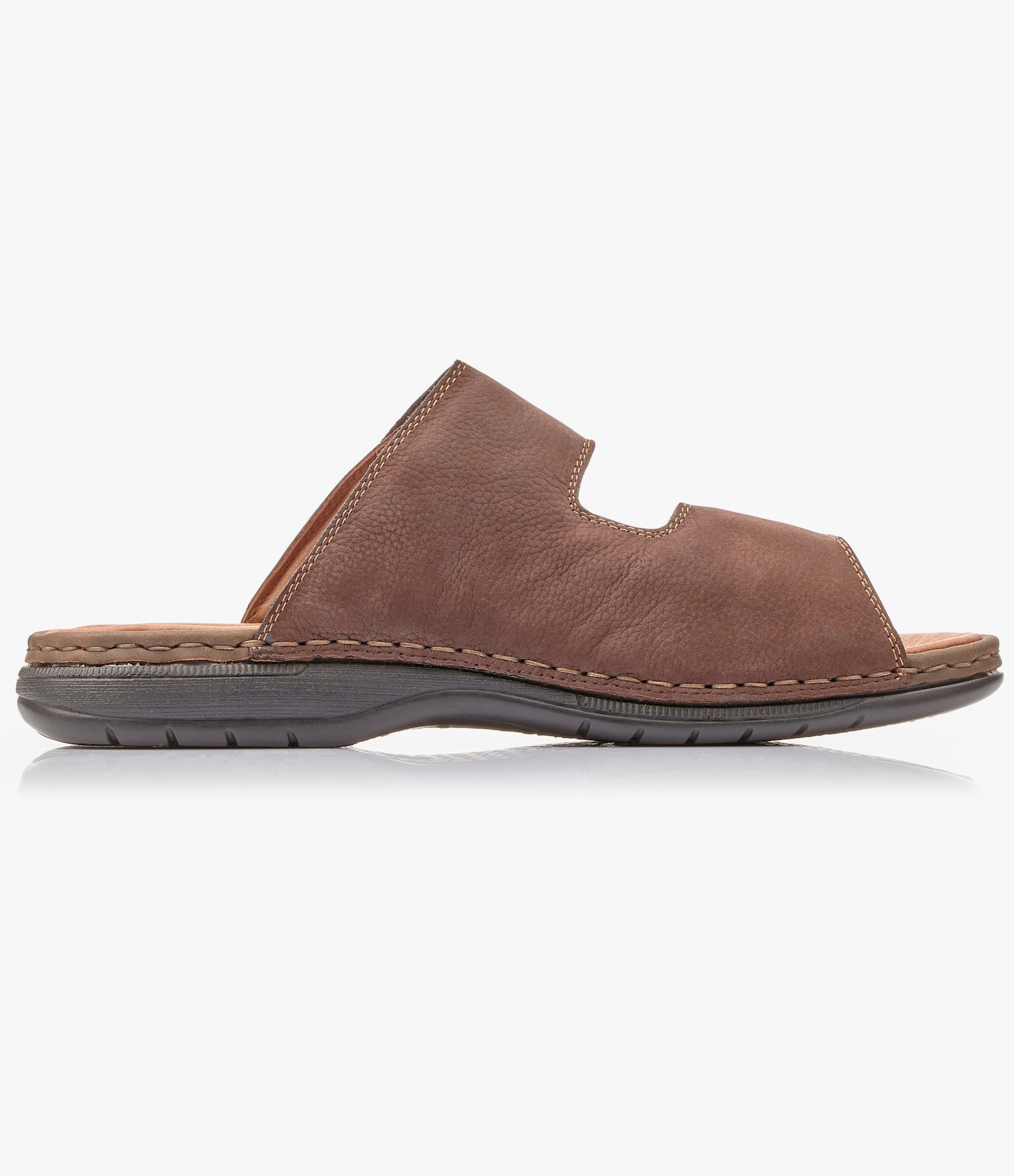 Rieker Pantolette mit Klettverschlüssen, Leder - braun