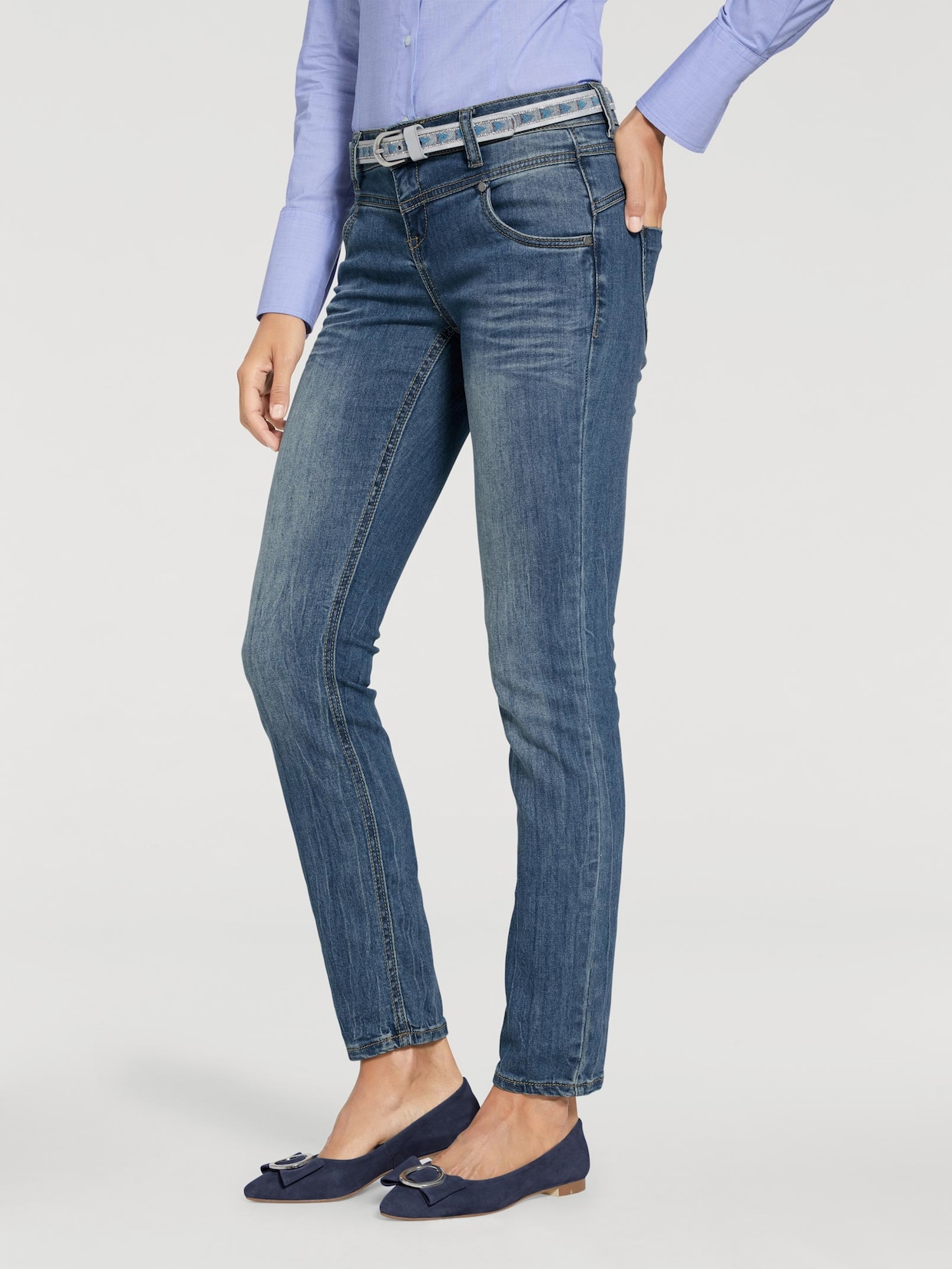 Linea Tesini Skinny-Jeans - bleached