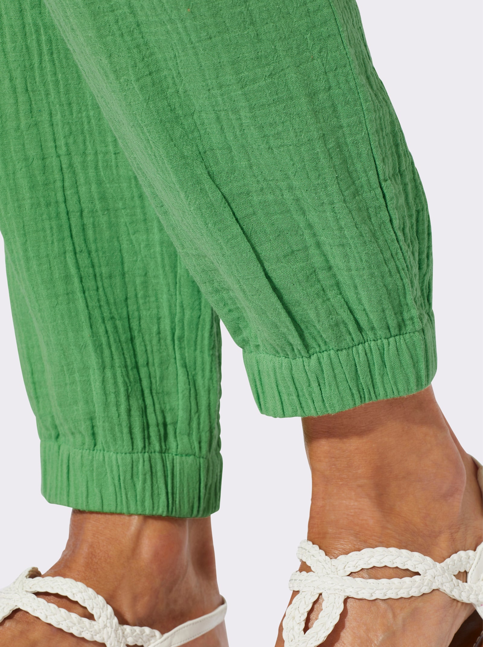 Schlupfhose in Musselin-Qualität - apfel