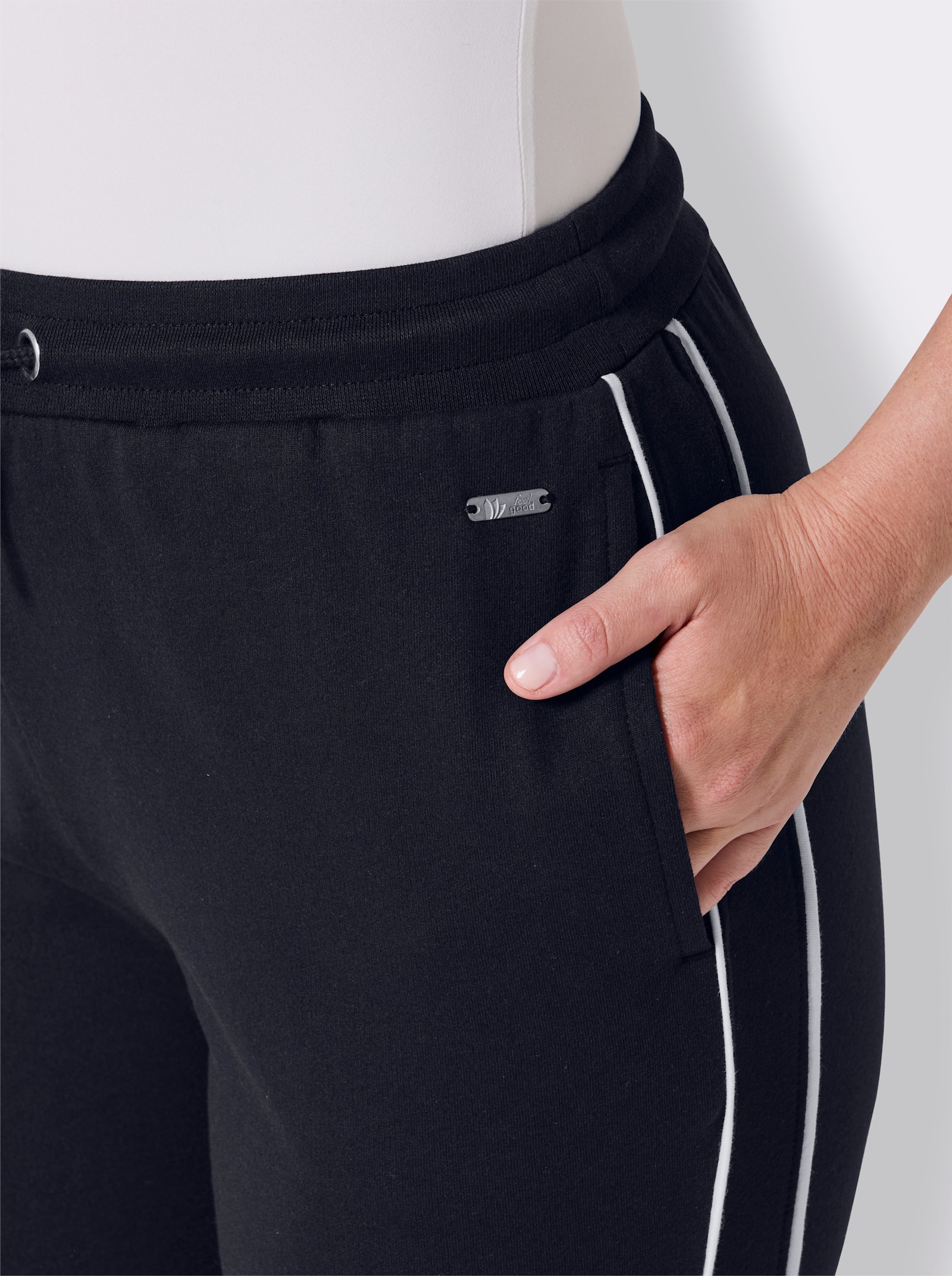 feel good Caprihose mit Bündchen - marine-weiß